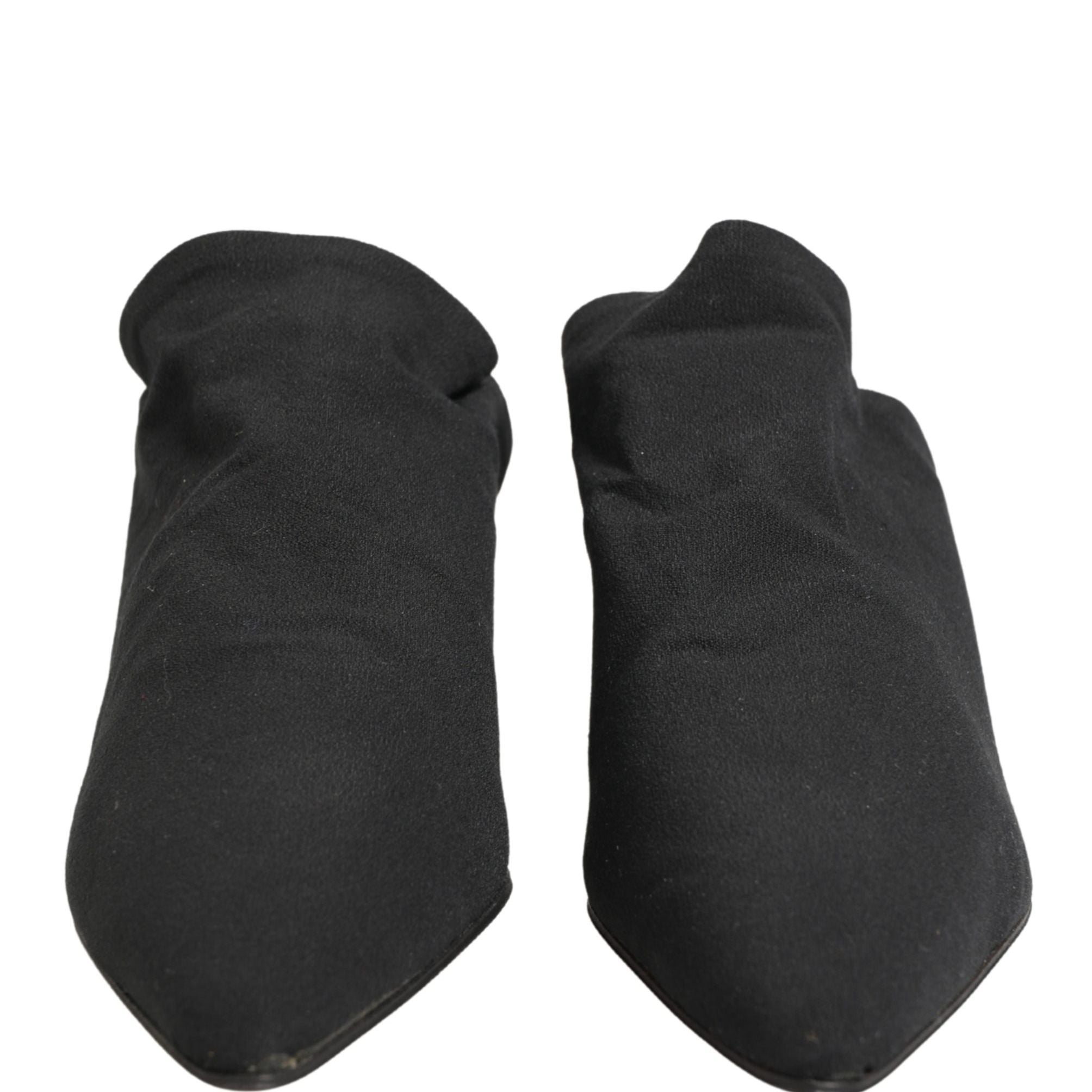 Dolce & Gabbana Black Suede Heel Mule Shoes