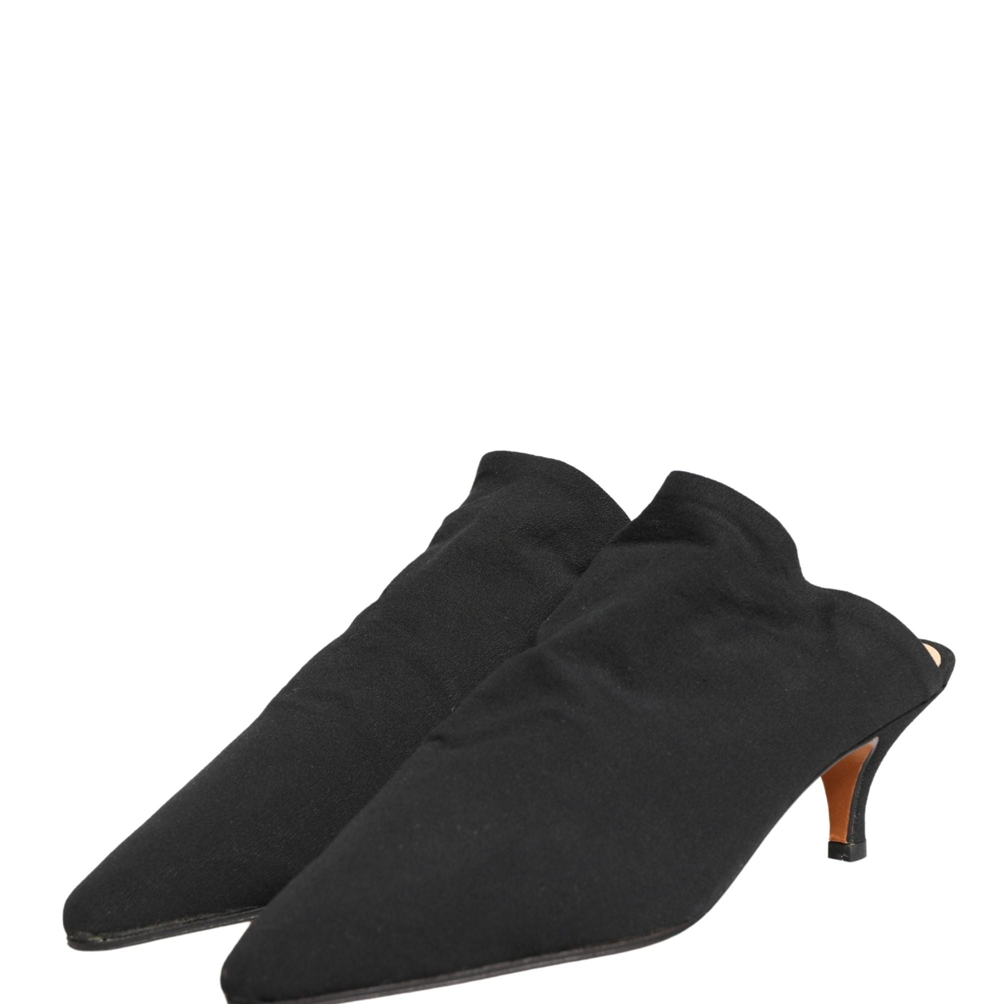 Dolce & Gabbana Black Suede Heel Mule Shoes