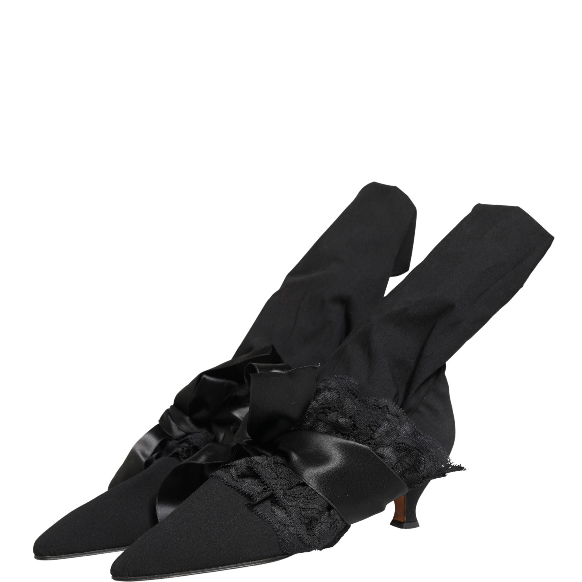 Dolce & Gabbana Black Suede Mid Calf Boots Shoes