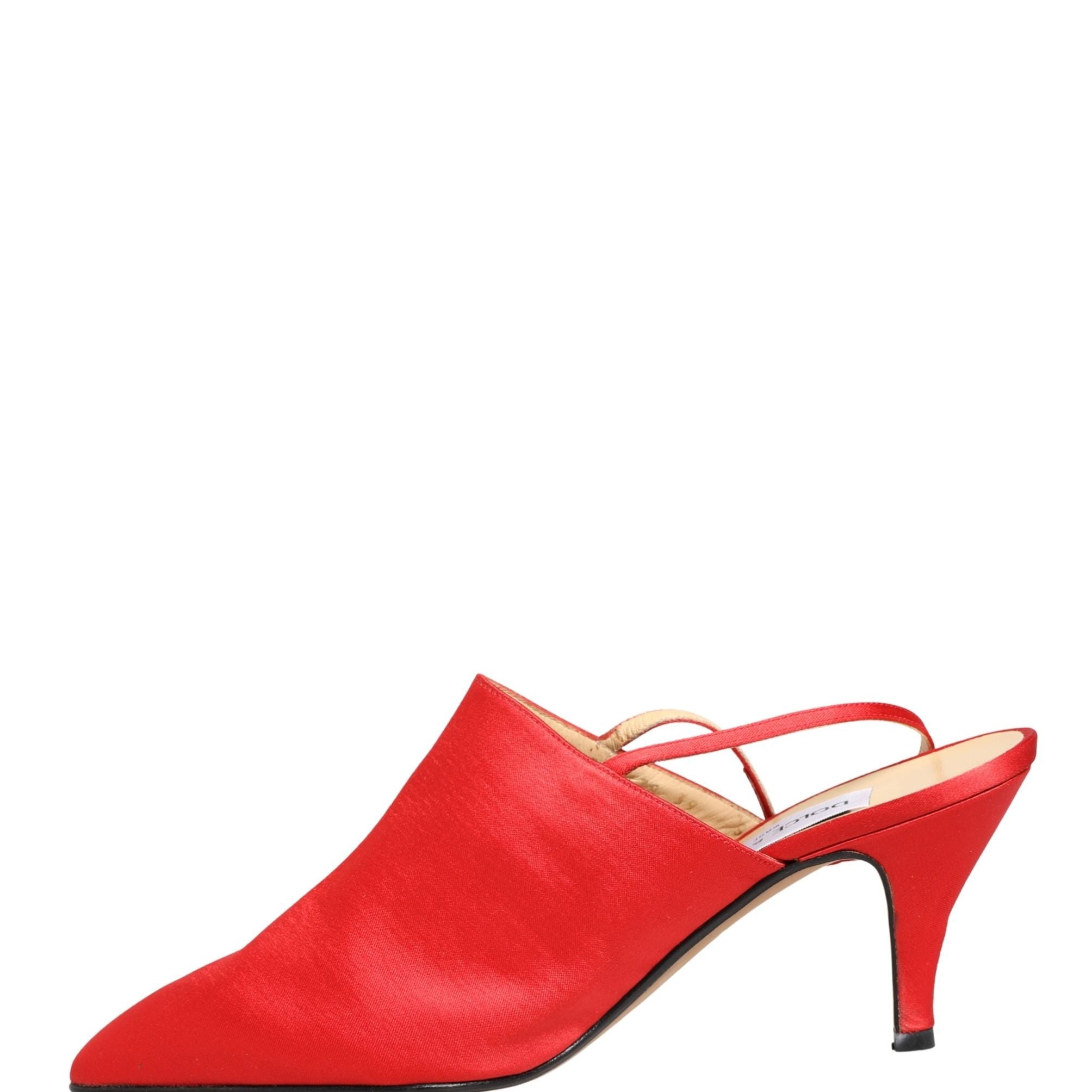 Dolce & Gabbana Red Suede Heel Slingback Shoes