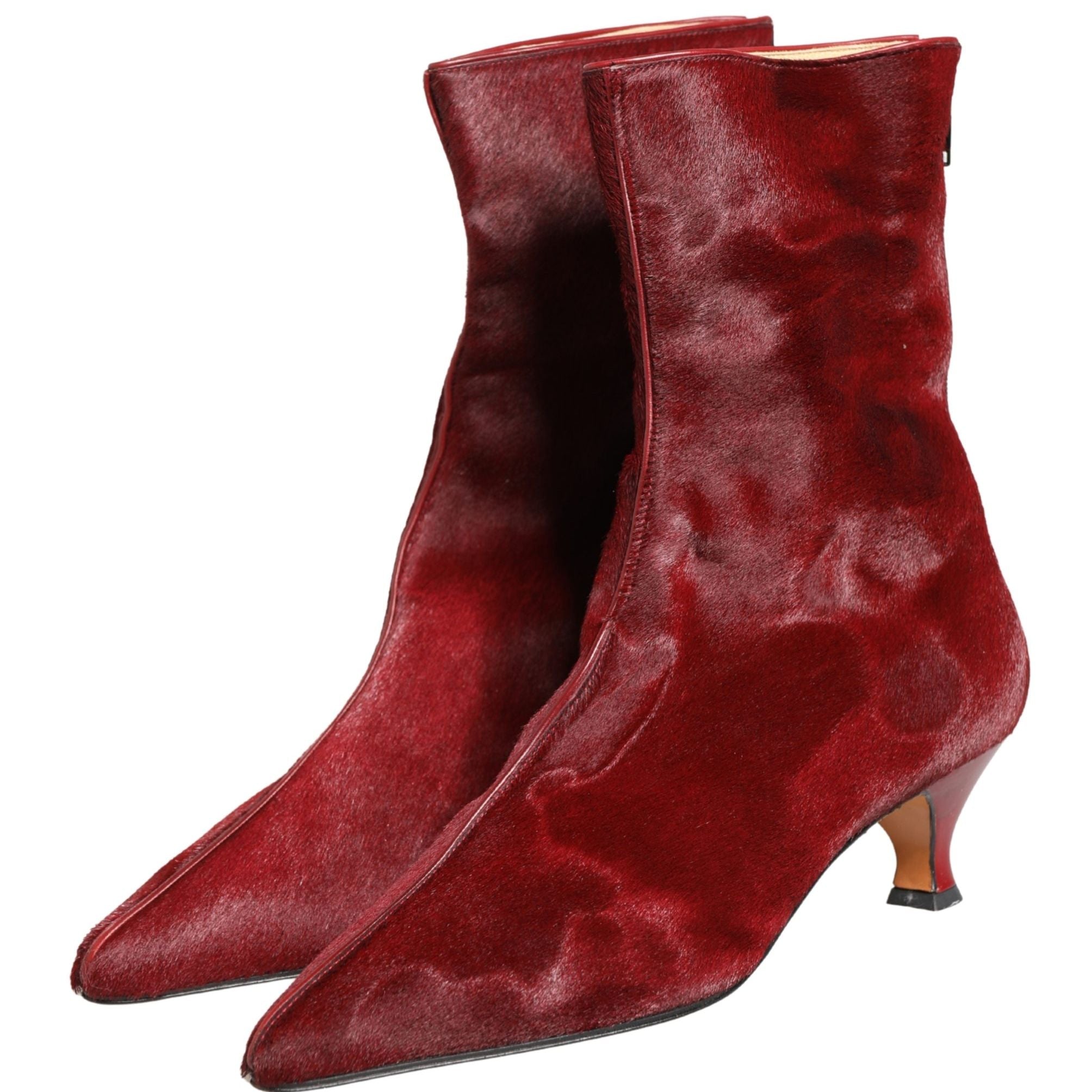 Dolce & Gabbana Burgundy Mid Calf Boots Shoes