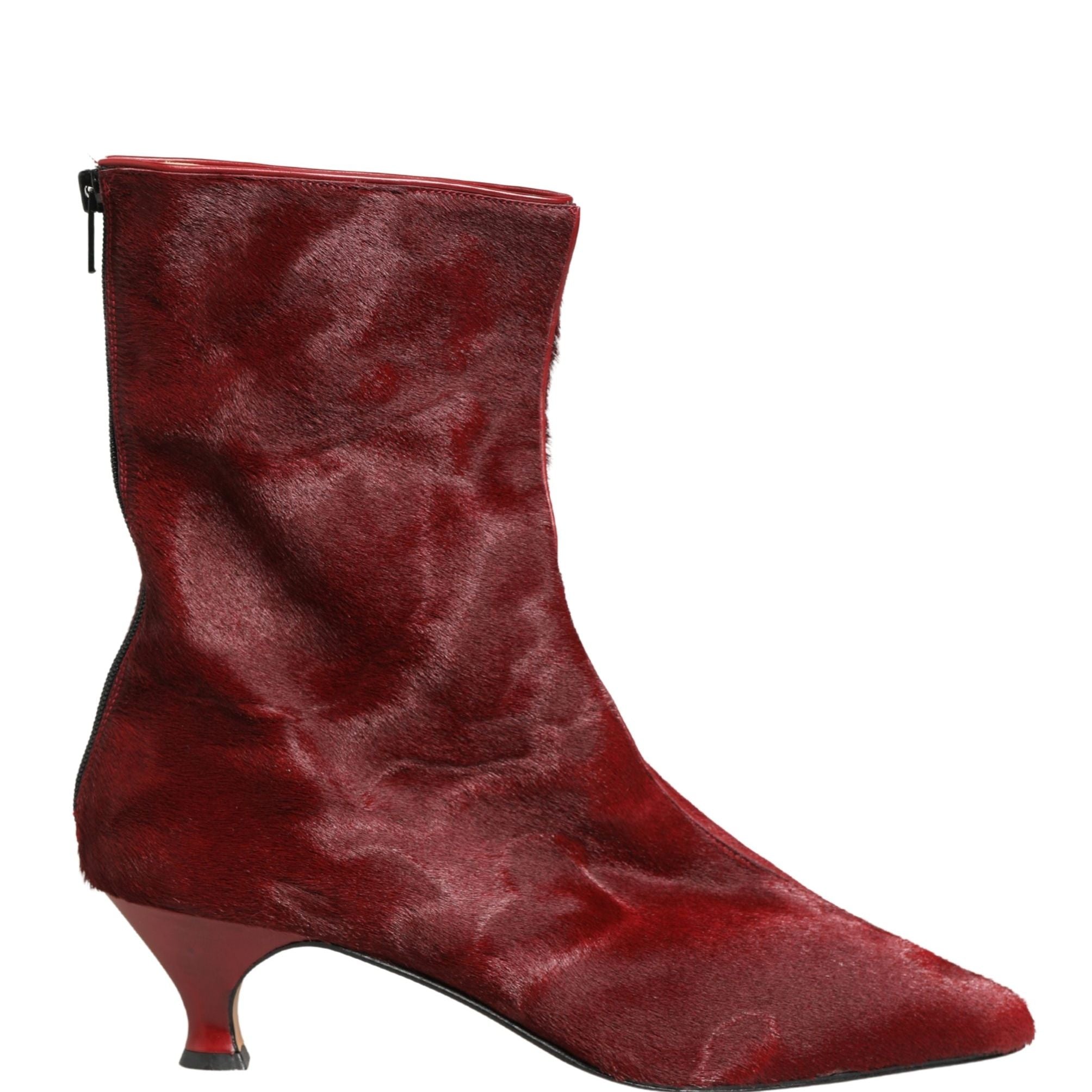 Dolce & Gabbana Burgundy Mid Calf Boots Shoes