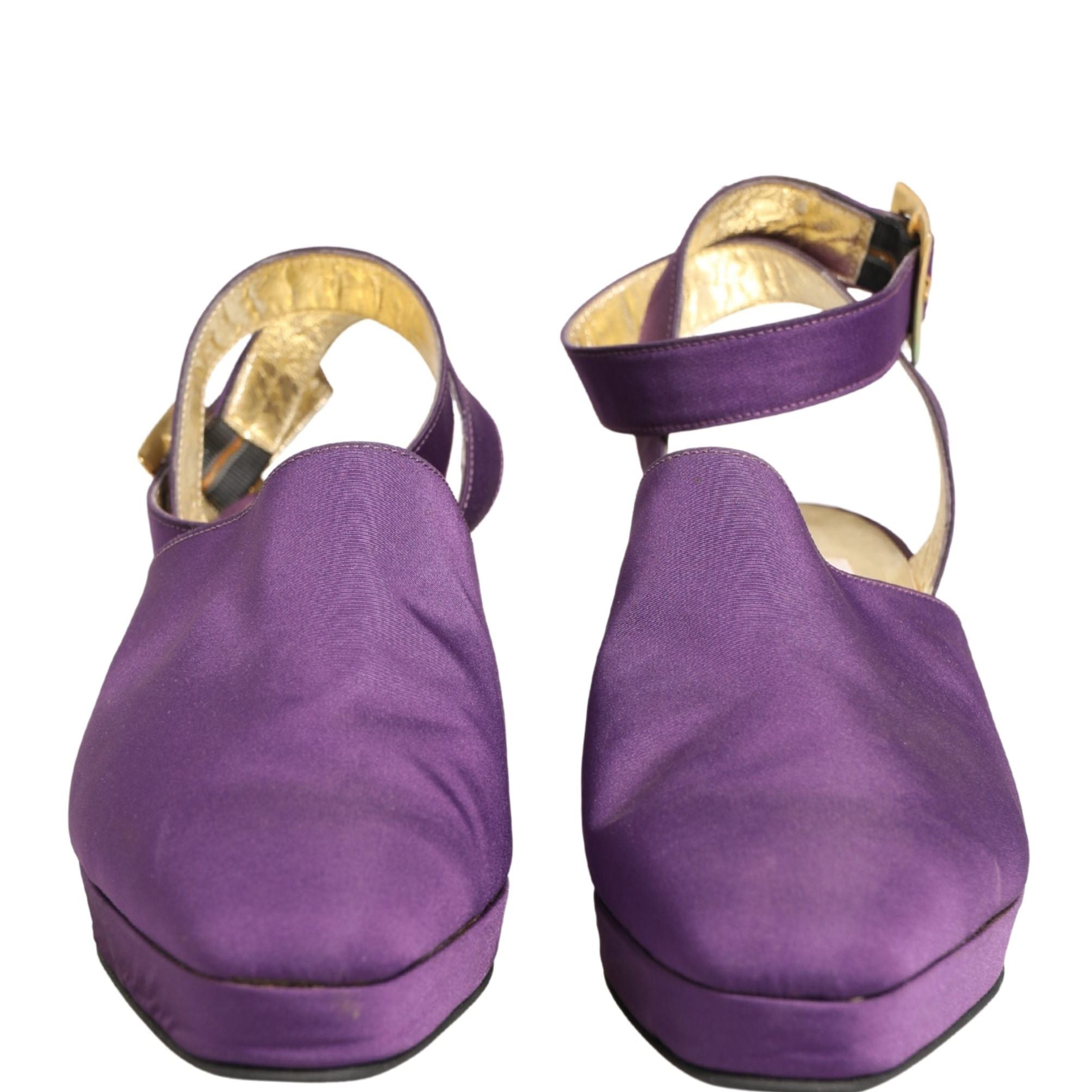 Dolce & Gabbana Purple Suede Sandals Shoes