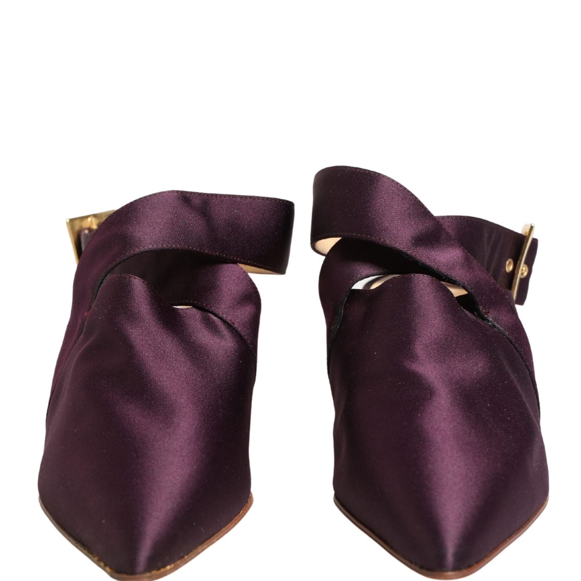 Dolce & Gabbana Purple Satin Sandals Shoes
