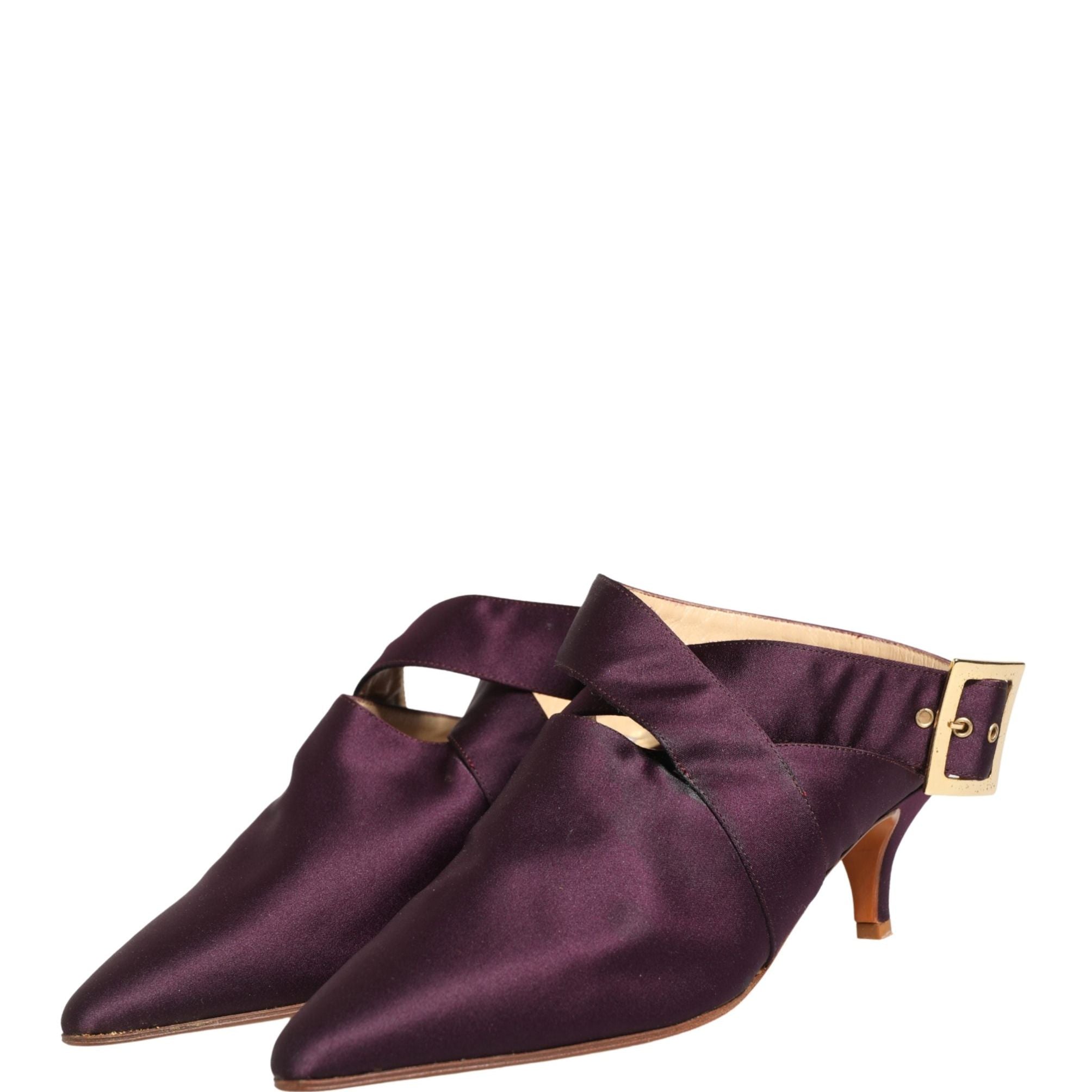 Dolce & Gabbana Purple Satin Sandals Shoes