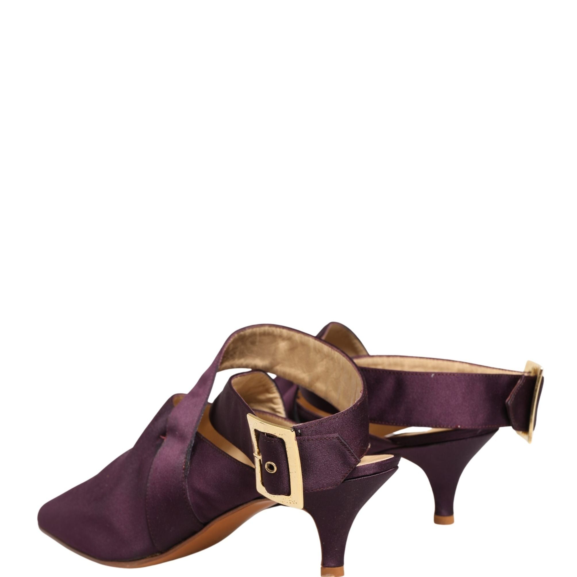 Dolce & Gabbana Purple Satin Sandals Shoes