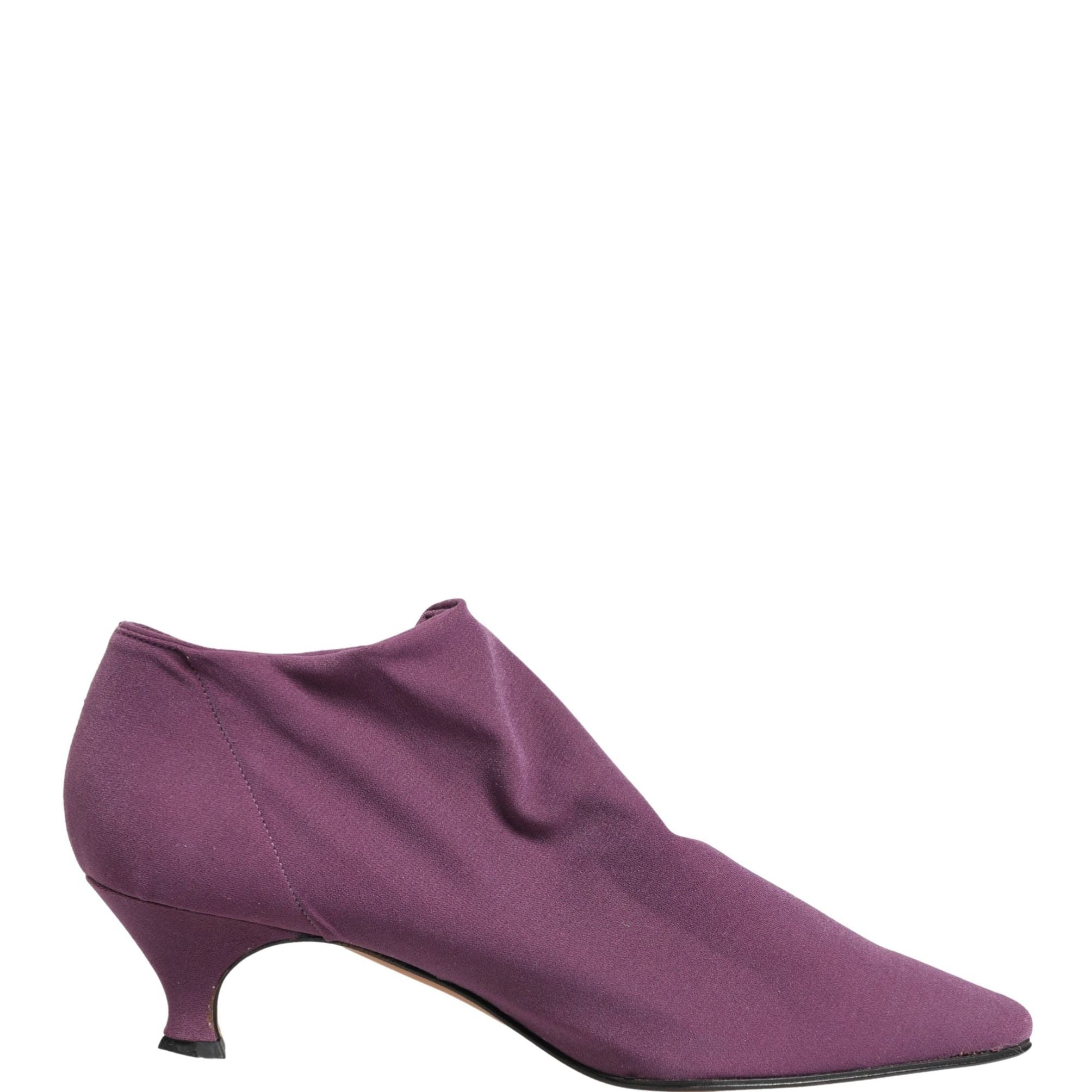 Dolce & Gabbana Shoes Purple Suede Ankle Boots Shoes