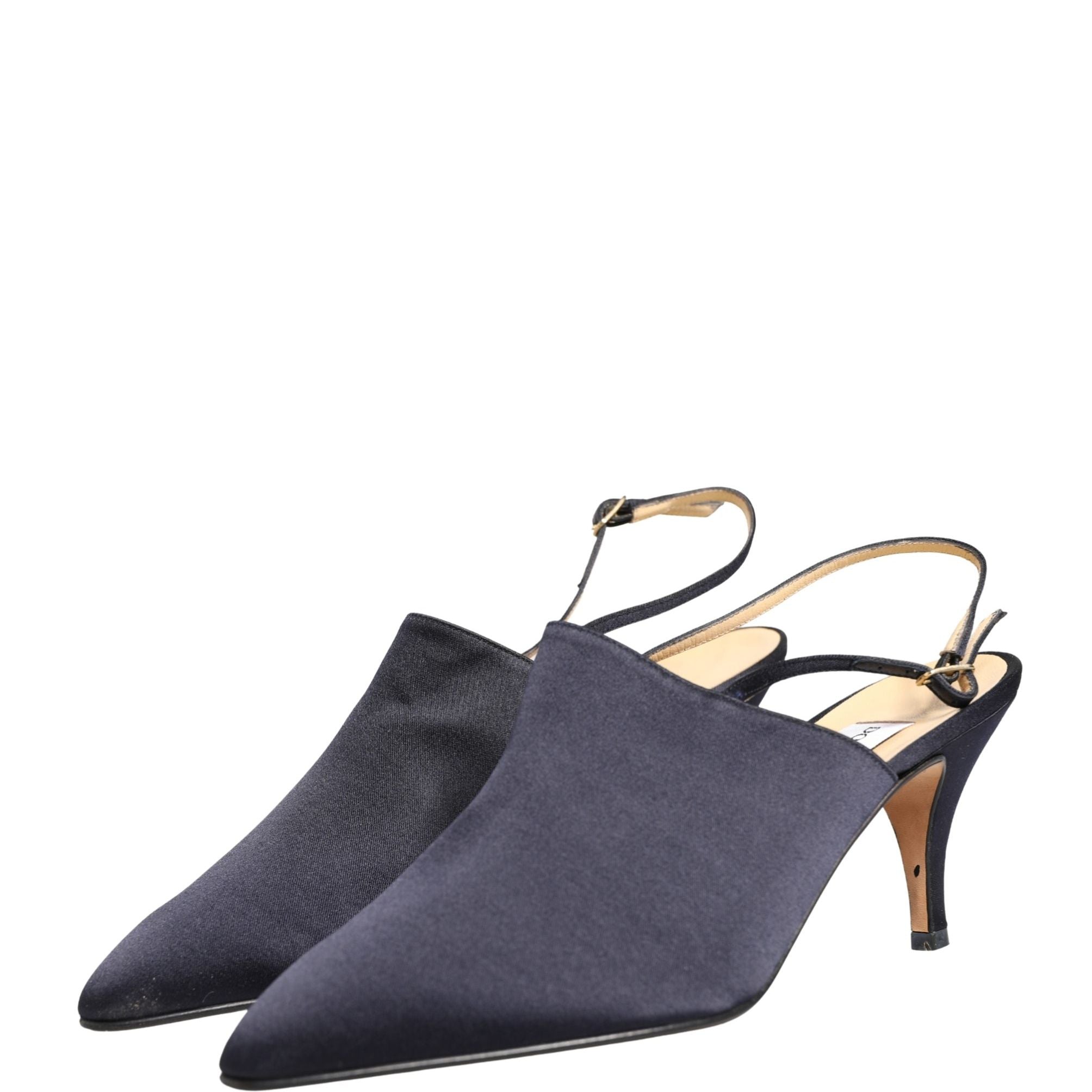 Dolce & Gabbana Black Suede Heels Slingbacks Shoes