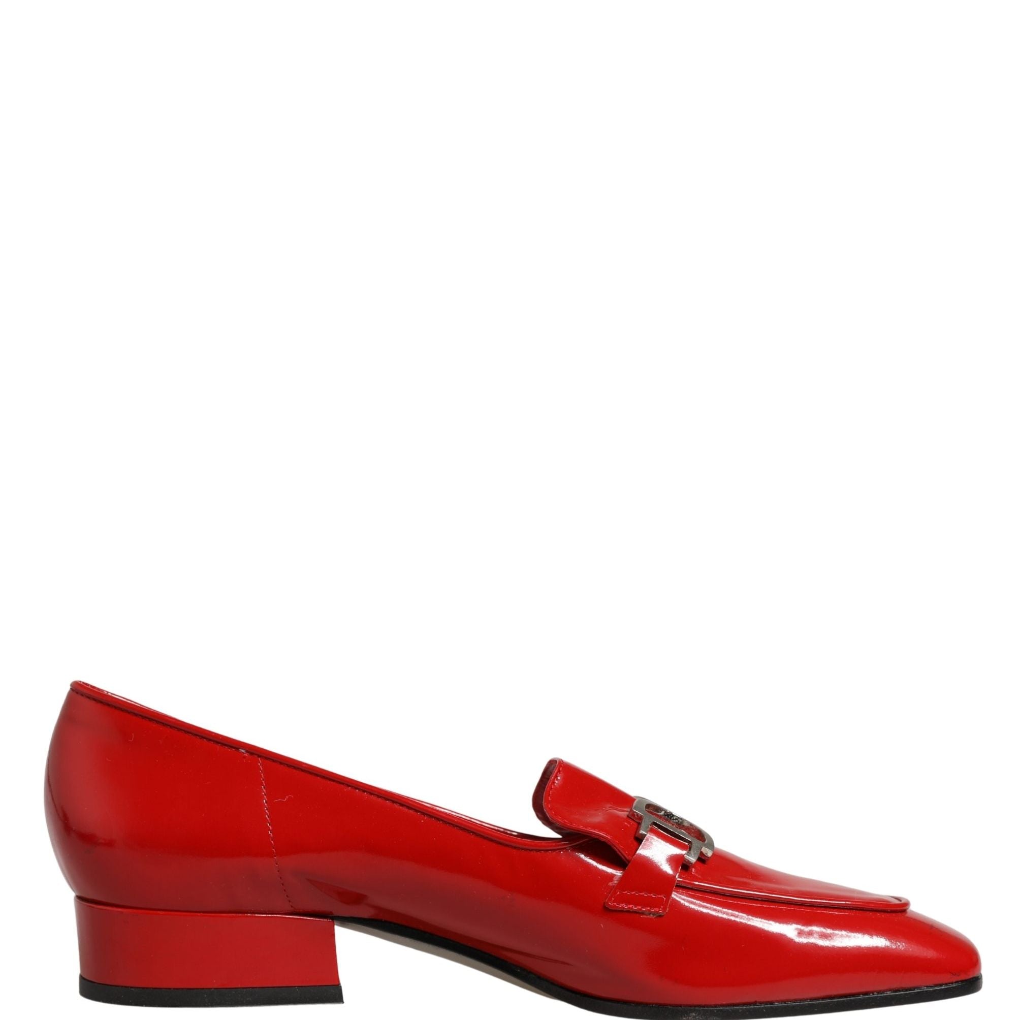 Dolce & Gabbana Red Patent Leather Moccasin Slip On Shoes