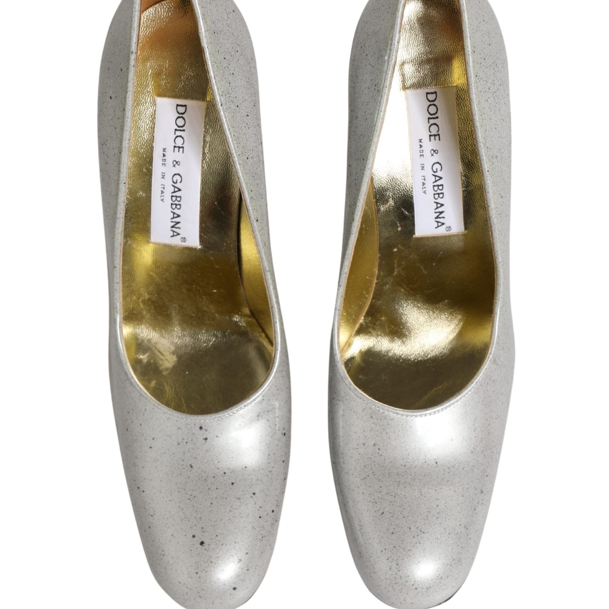Dolce & Gabbana White Leather High Heels Women Pumps Shoes