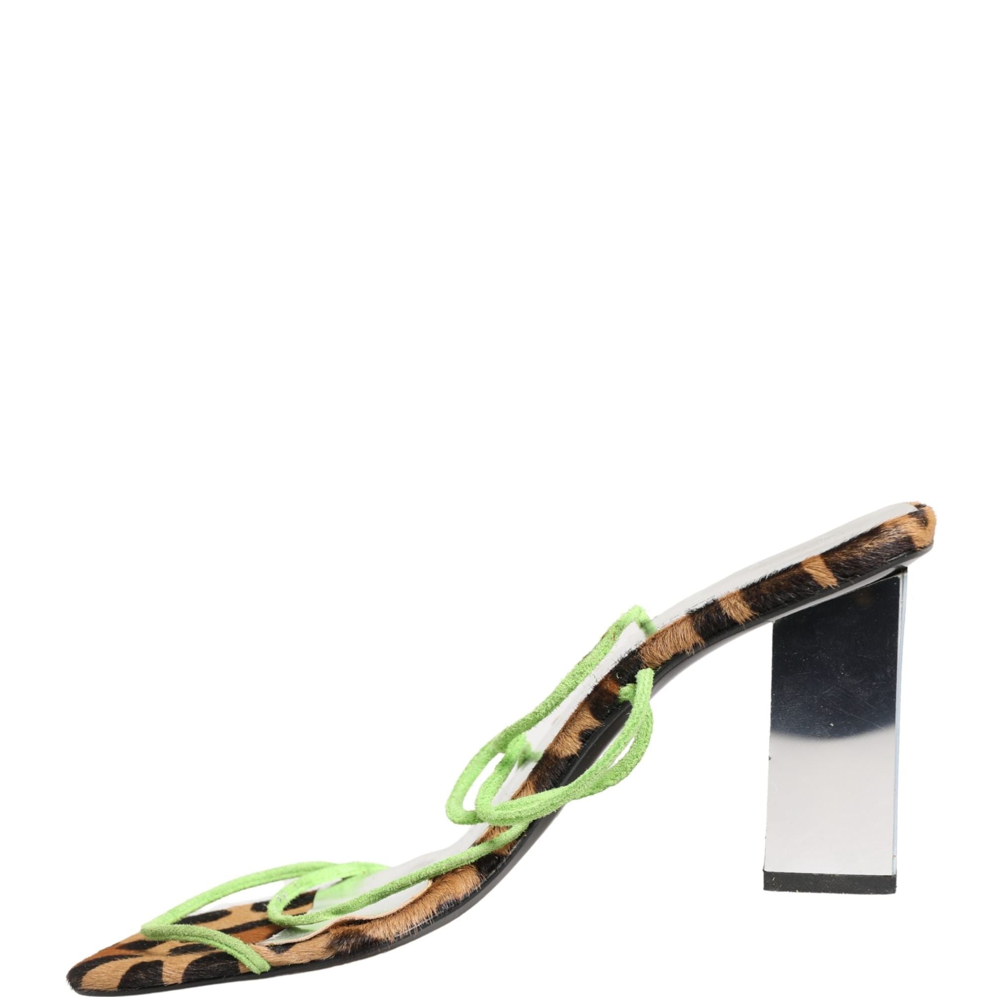 Dolce & Gabbana Multicolor Leather Block Heels Sandals Shoes