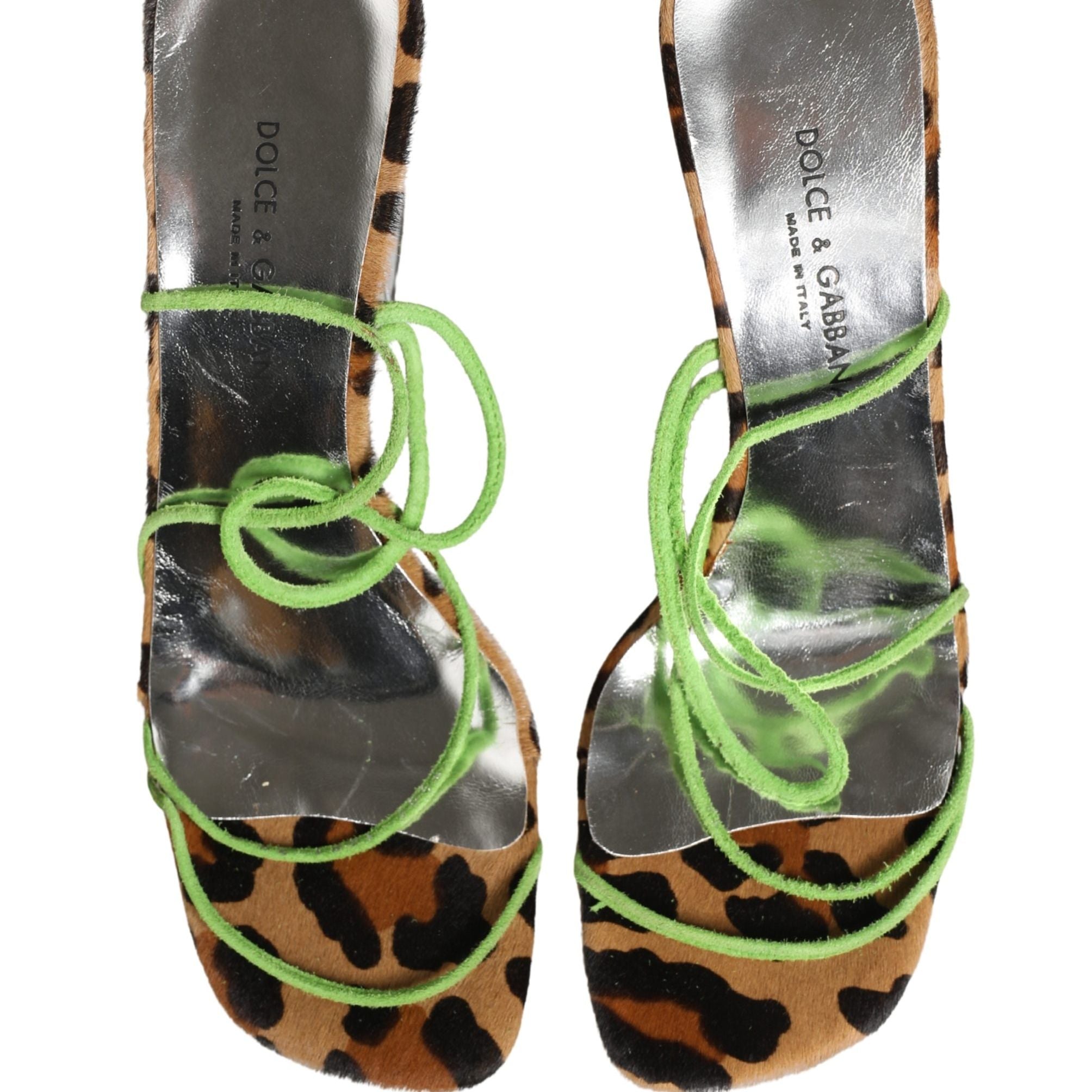 Dolce & Gabbana Multicolor Leather Block Heels Sandals Shoes