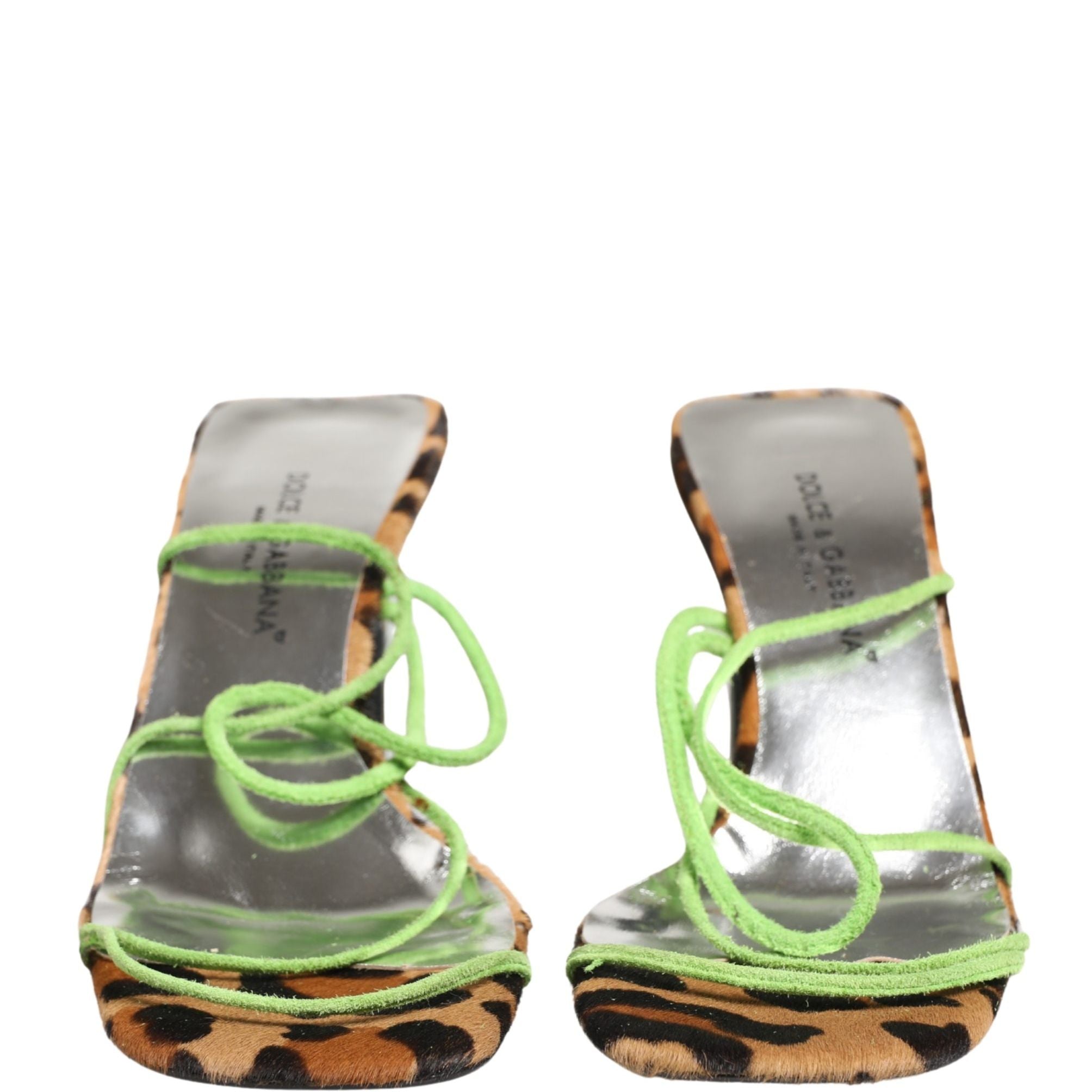 Dolce & Gabbana Multicolor Leather Block Heels Sandals Shoes