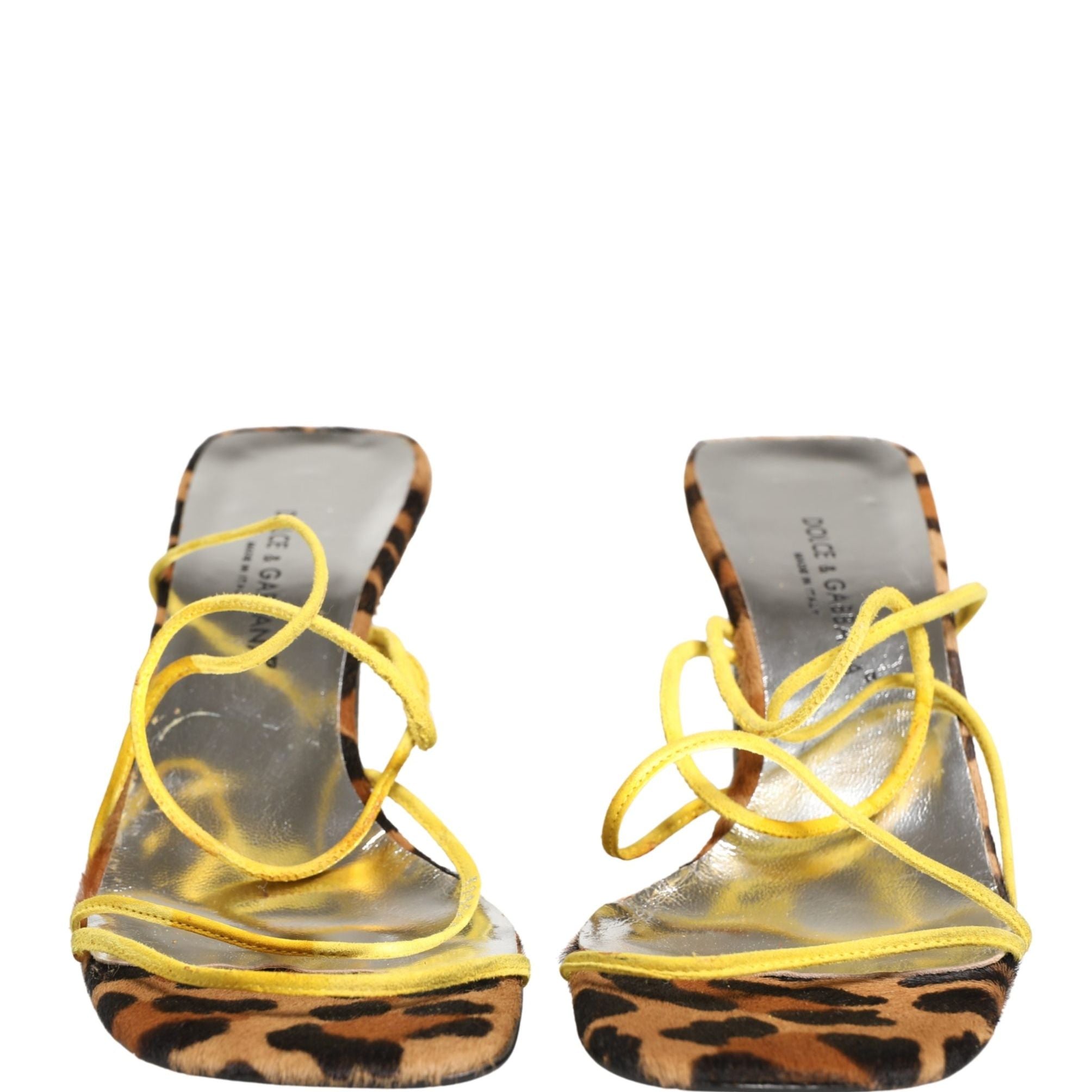 Dolce & Gabbana Multicolor Leather Block Heels Sandals Shoes