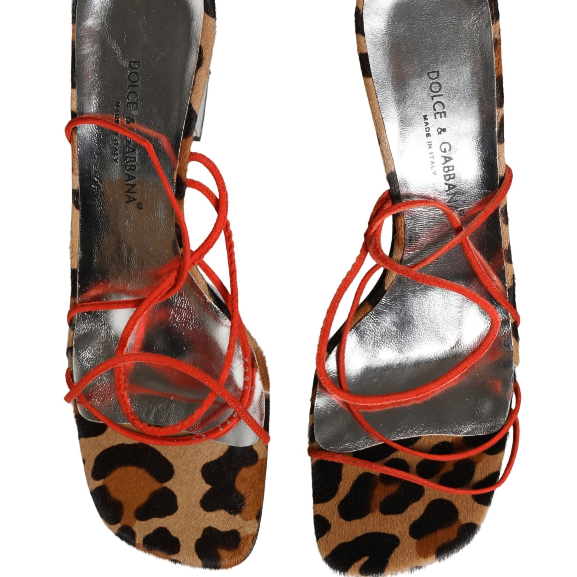 Dolce & Gabbana Multicolor Leather Block Heels Sandals Shoes