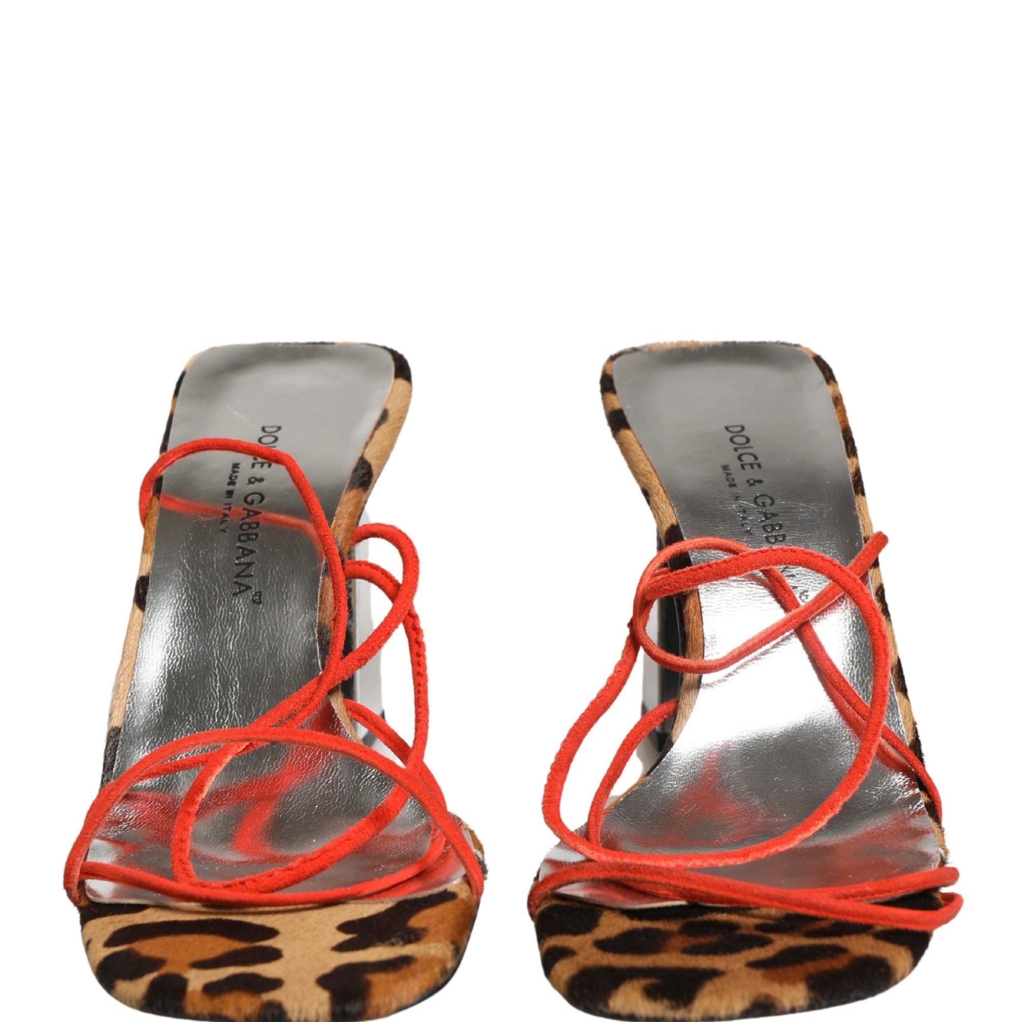 Dolce & Gabbana Multicolor Leather Block Heels Sandals Shoes