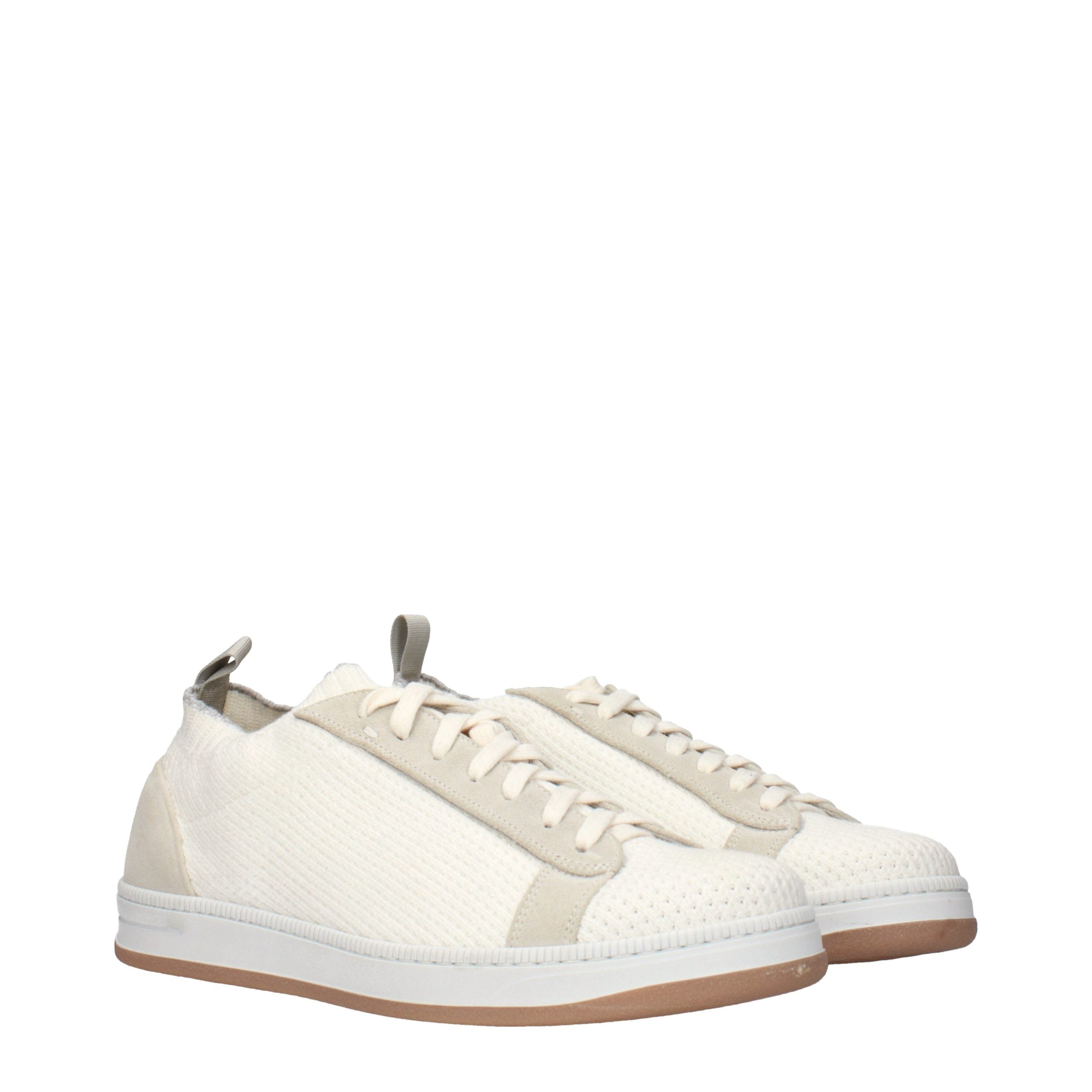 Eleventy White Fabric Low Top Sneakers