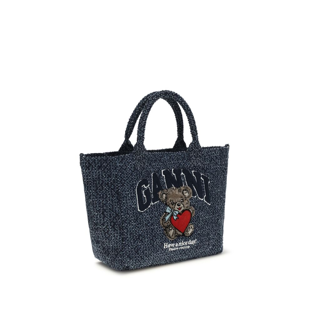 Ganni Blue Cotton Shoulder Bag