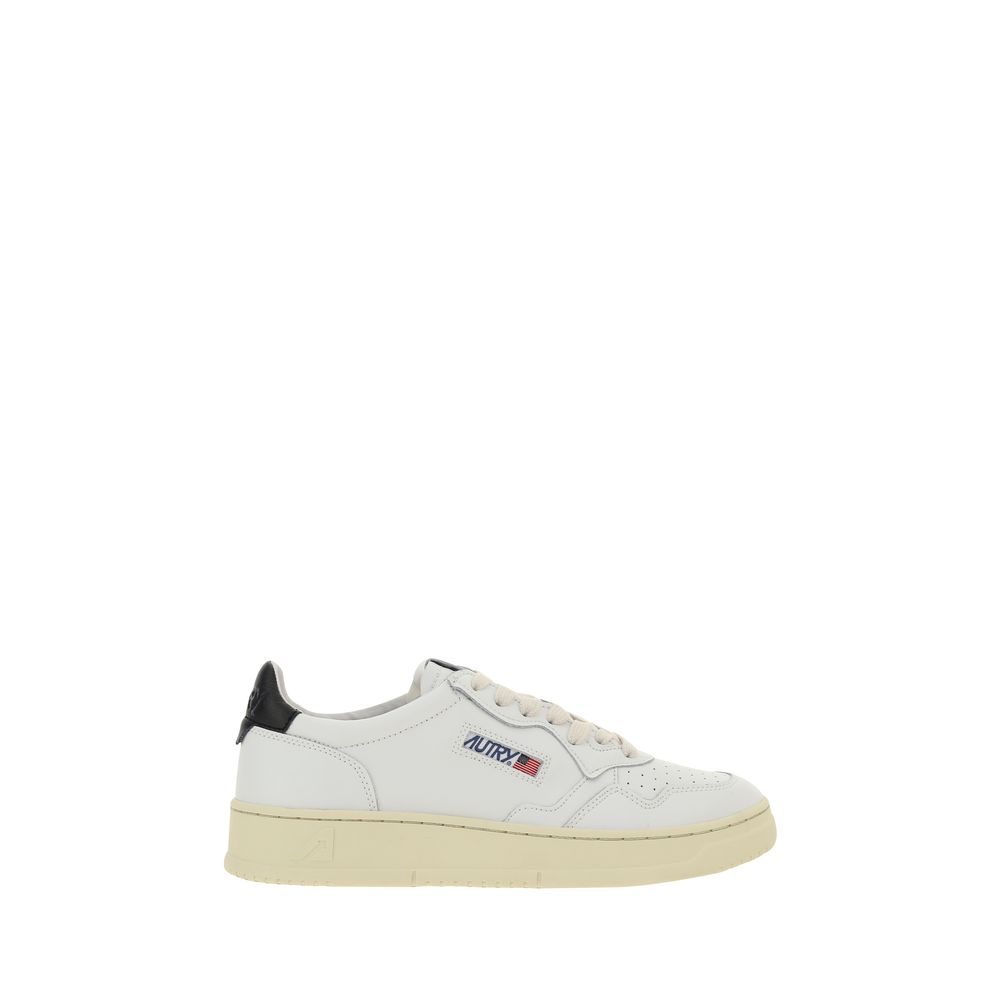 Autry White Calf Leather Bos Taurus Low Top Sneakers
