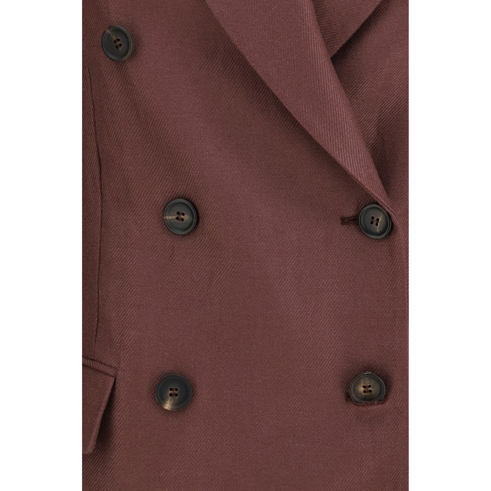 Brunello Cucinelli Bordeaux Linen Clothing