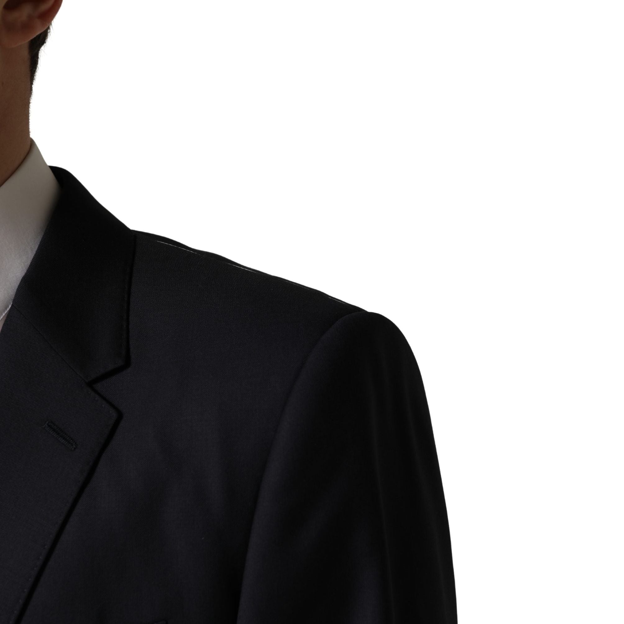 Dolce & Gabbana Black Wool Slim Fit Coat Men Jacket Blazer