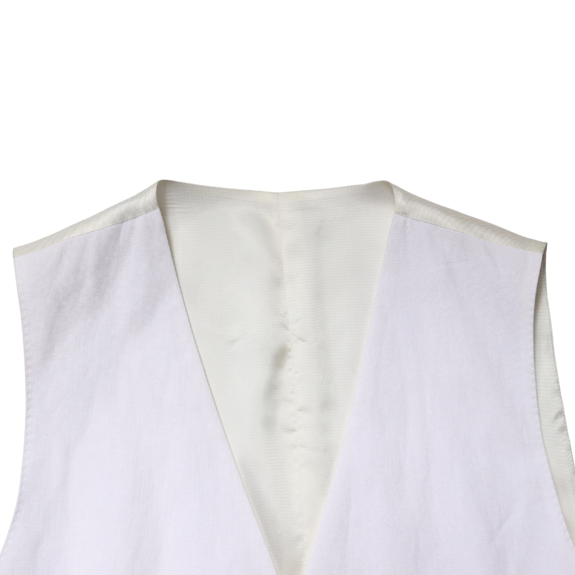 Dolce & Gabbana White SARTORIA Linen 2 Piece Men Formal Suit