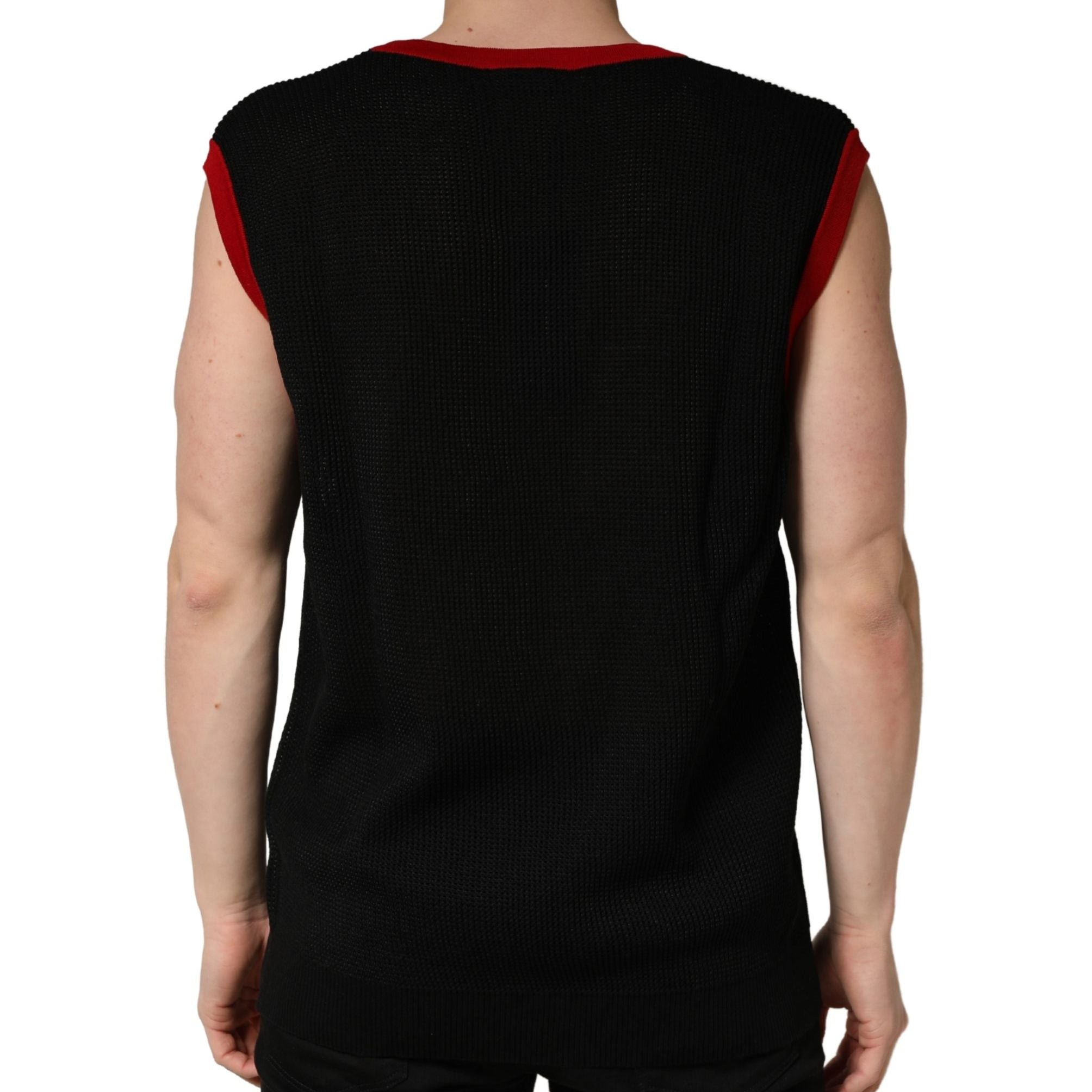 Dolce & Gabbana Black Crew Neck Sleeveless Men Knit Vest T-shirt