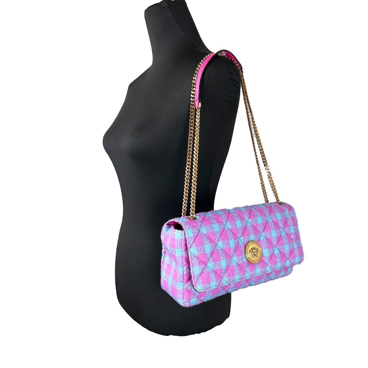 Versace Wool Lurex Medium Shoulder Crossbody Bag