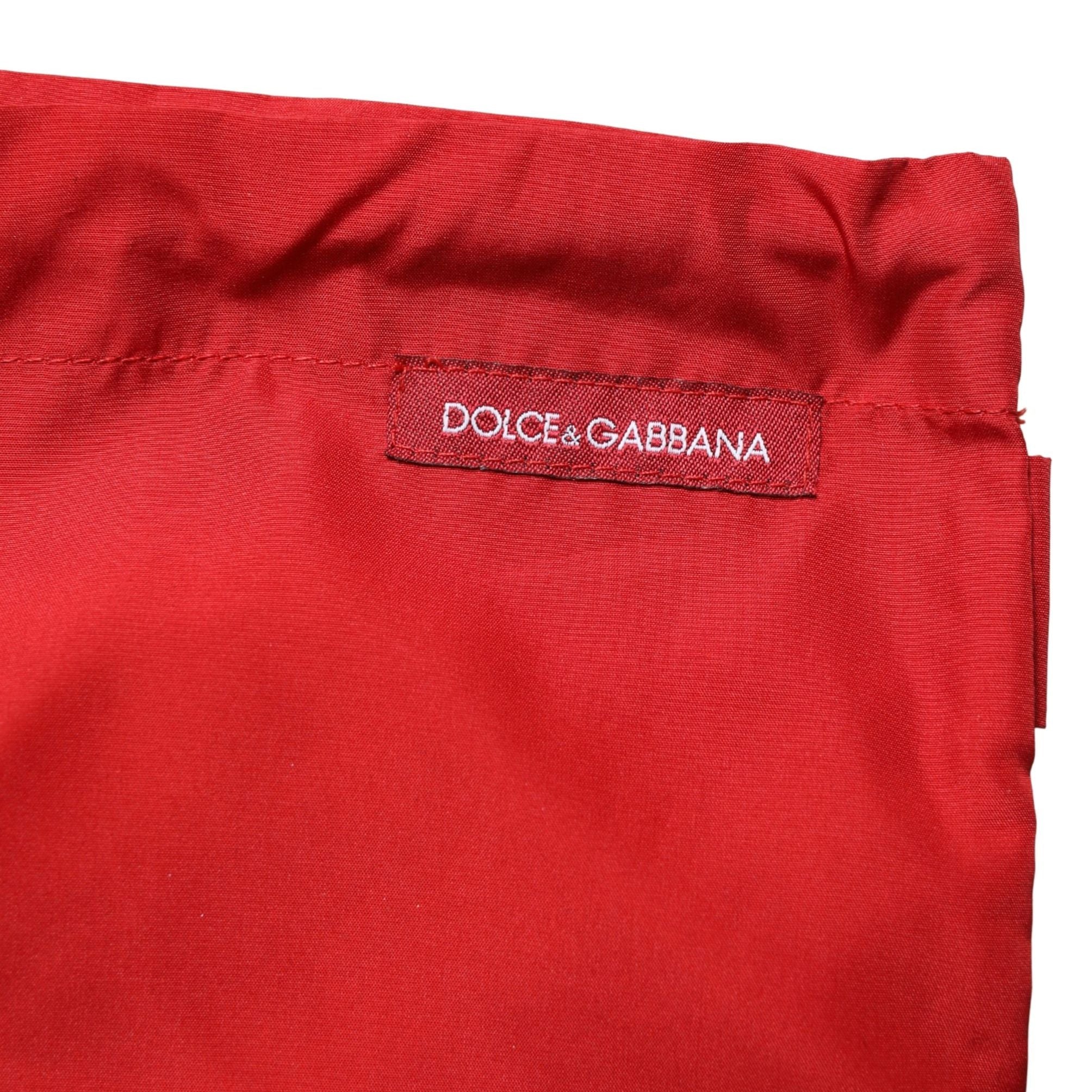 Dolce & Gabbana Red Polyester Men Drawstring Shorts Swimwear