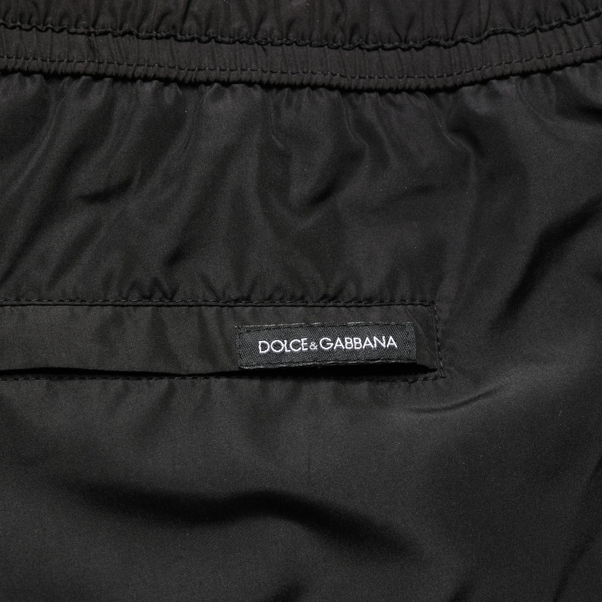 Dolce & Gabbana Black Polyester Elastic Waist Shorts Swimwear