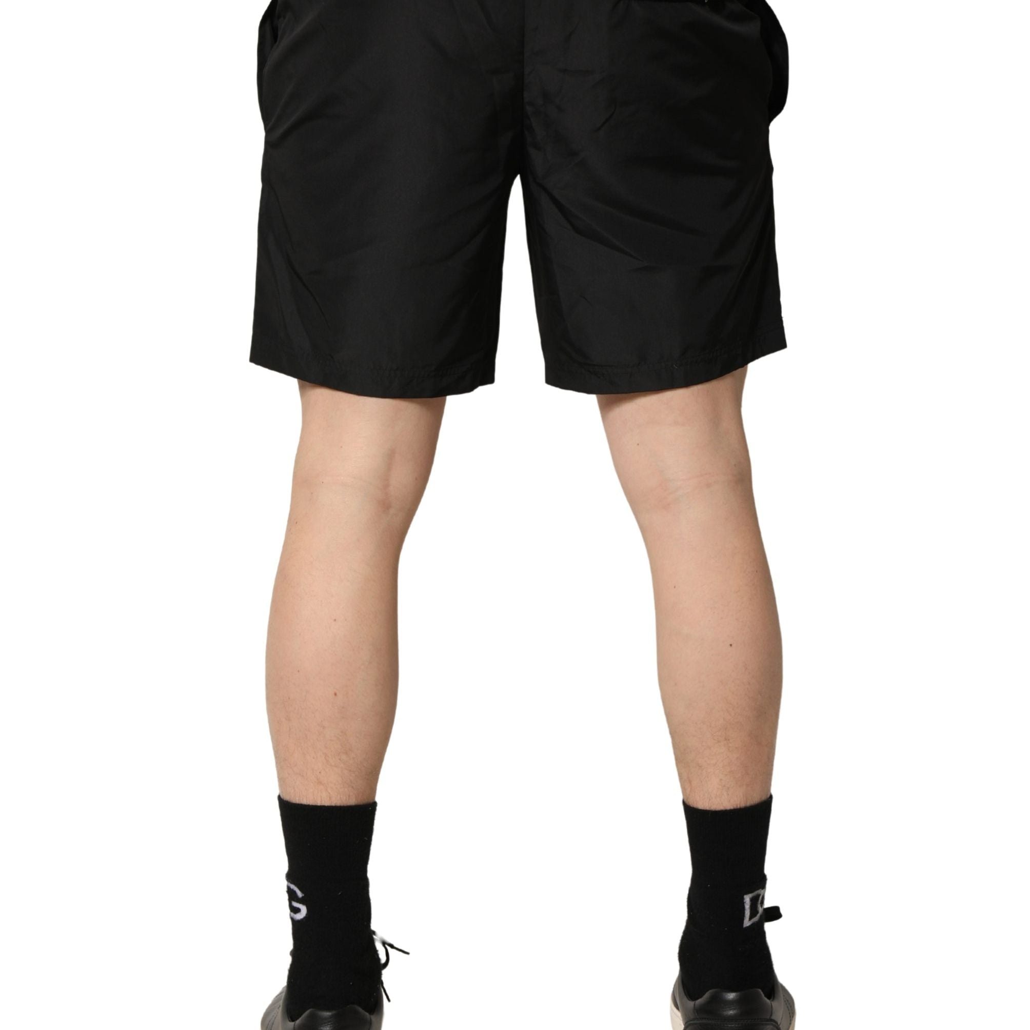 Dolce & Gabbana Black Polyester Elastic Waist Shorts Swimwear