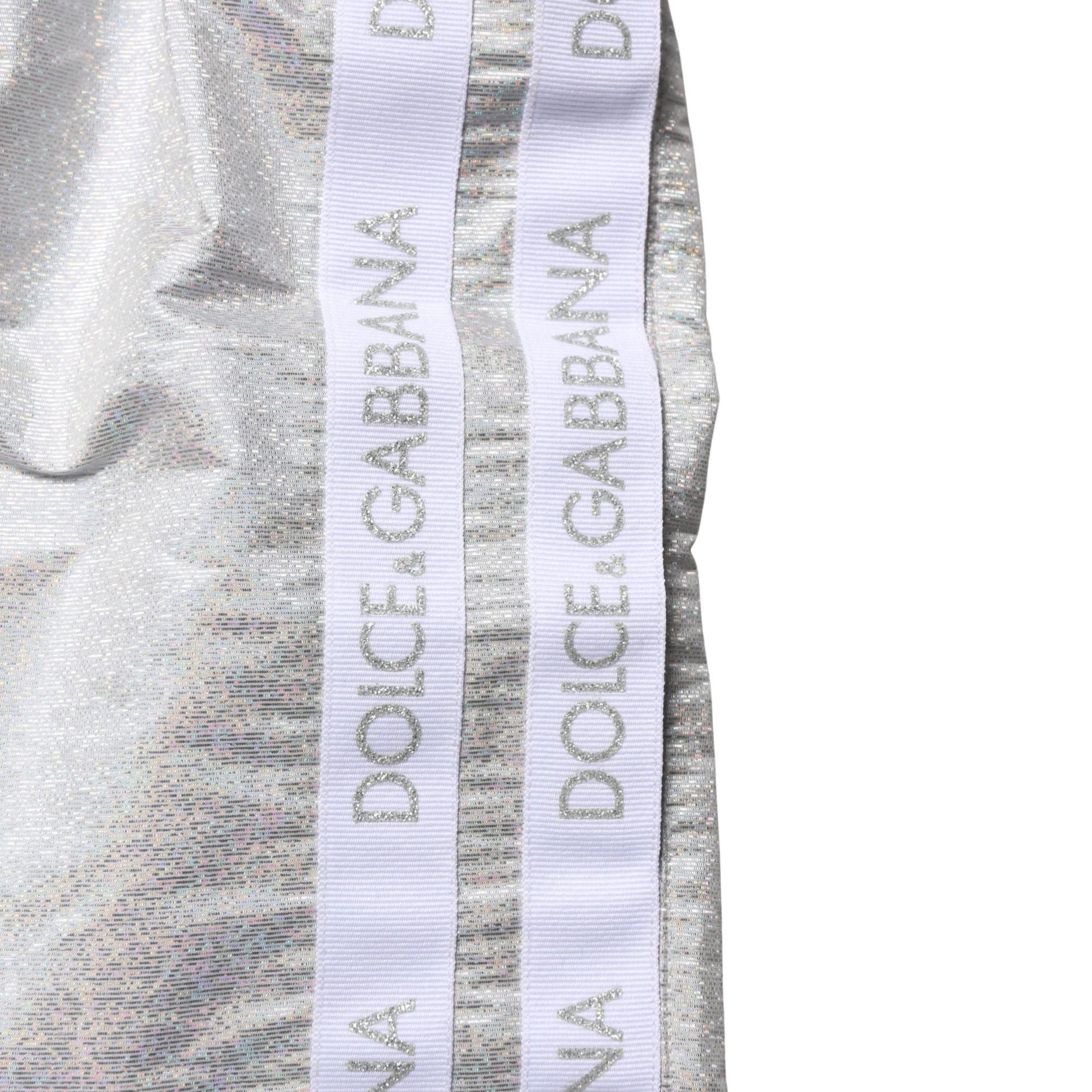 Dolce & Gabbana Silver Polyester Drawstring Men Shorts Swimwear