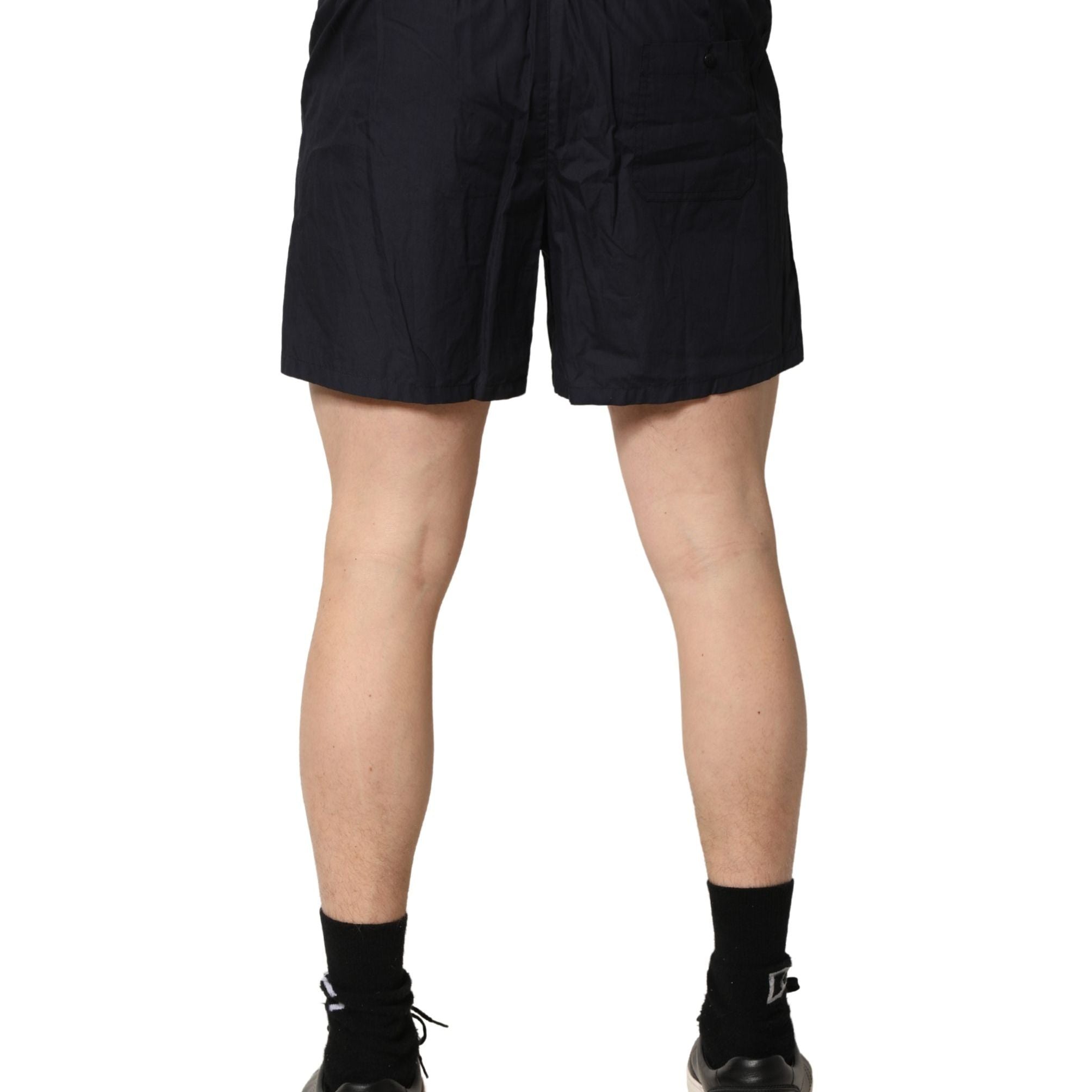 Dolce & Gabbana Black Cotton Elastic Waist Swim Shorts Swimwear