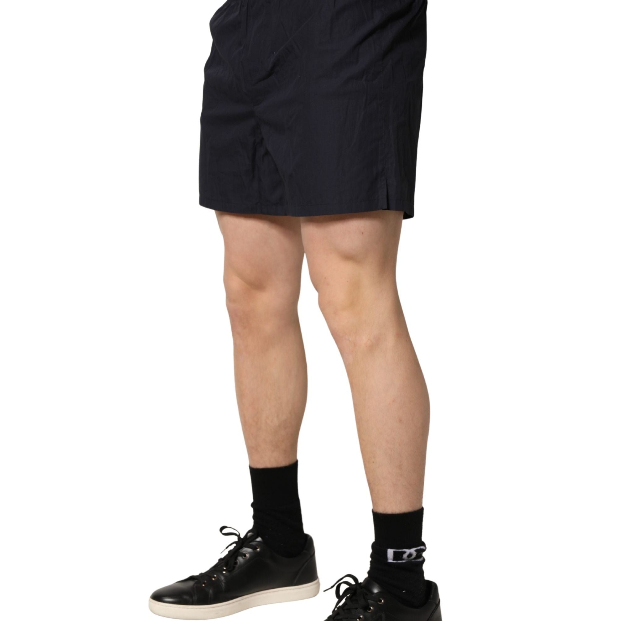 Dolce & Gabbana Black Cotton Elastic Waist Swim Shorts Swimwear