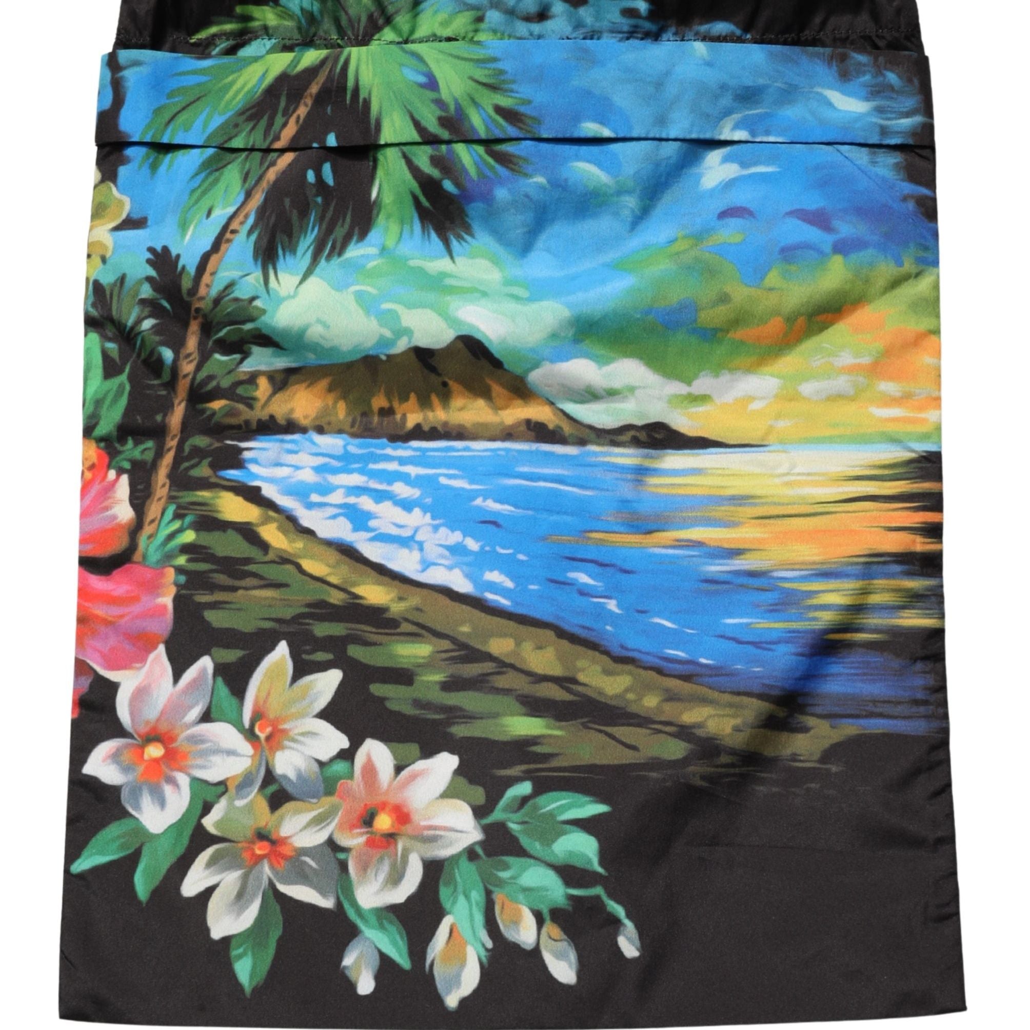 Dolce & Gabbana Black Tropical Hawaiian Trunks Shorts Swimwear