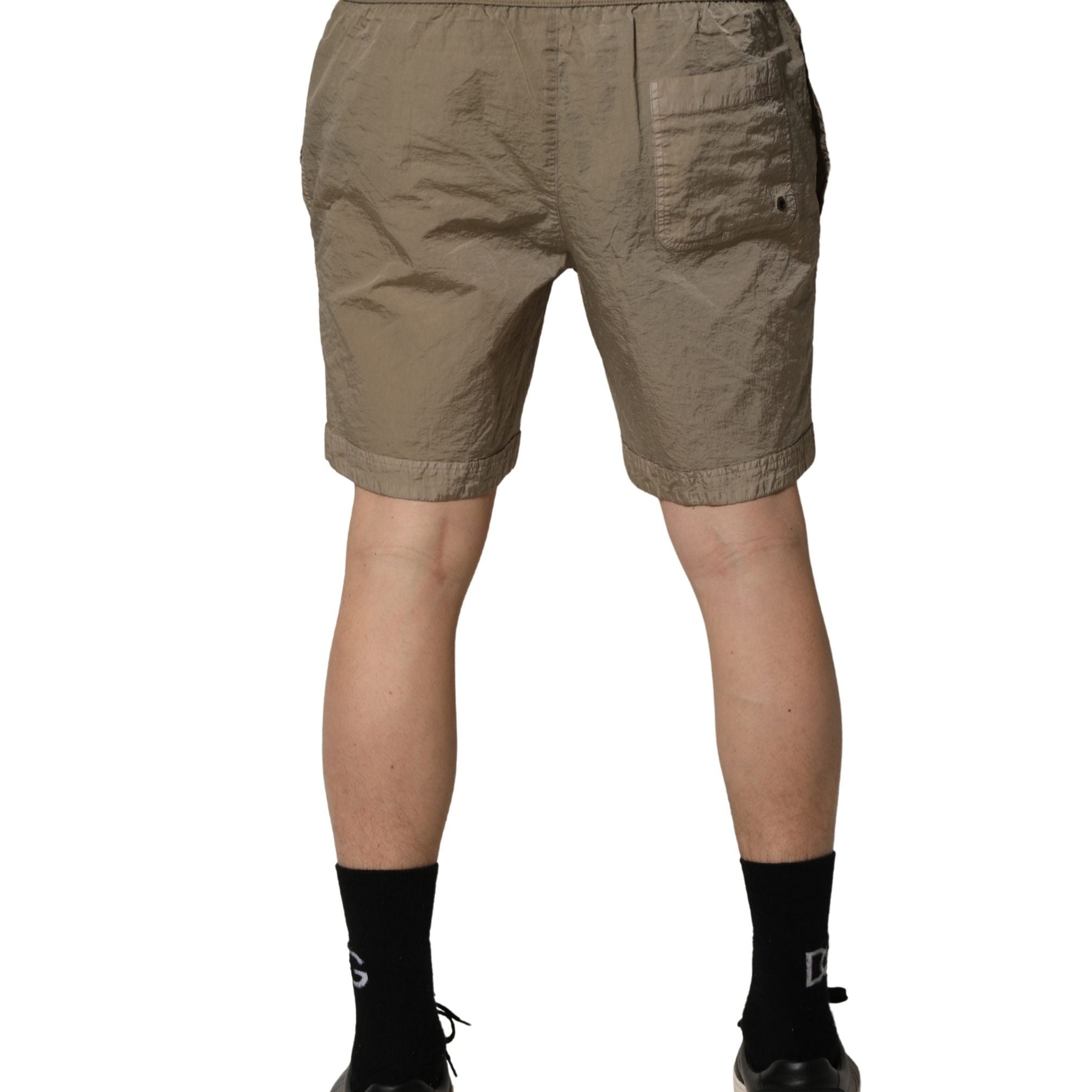 Dolce & Gabbana Brown Nylon Drawstring Swim Shorts Swimwear
