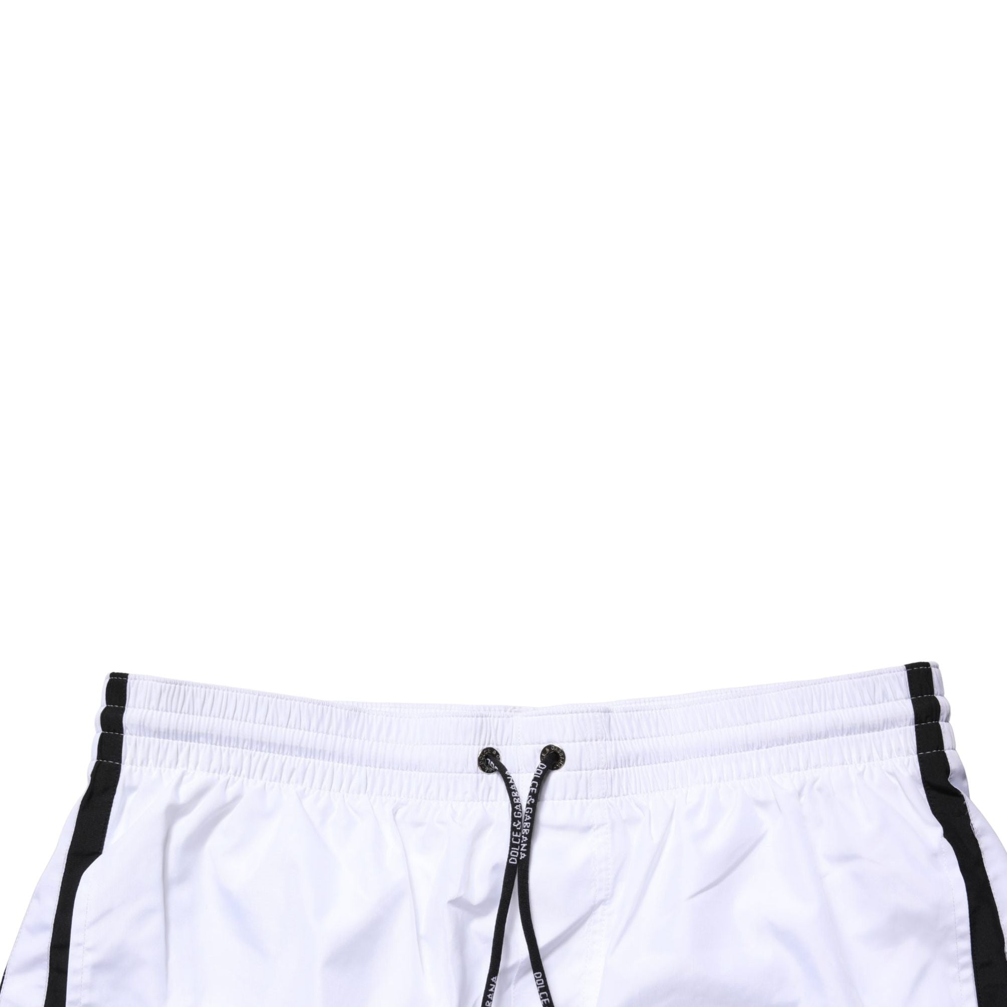Dolce & Gabbana White Drawstring Men Swim Shorts Swimwear