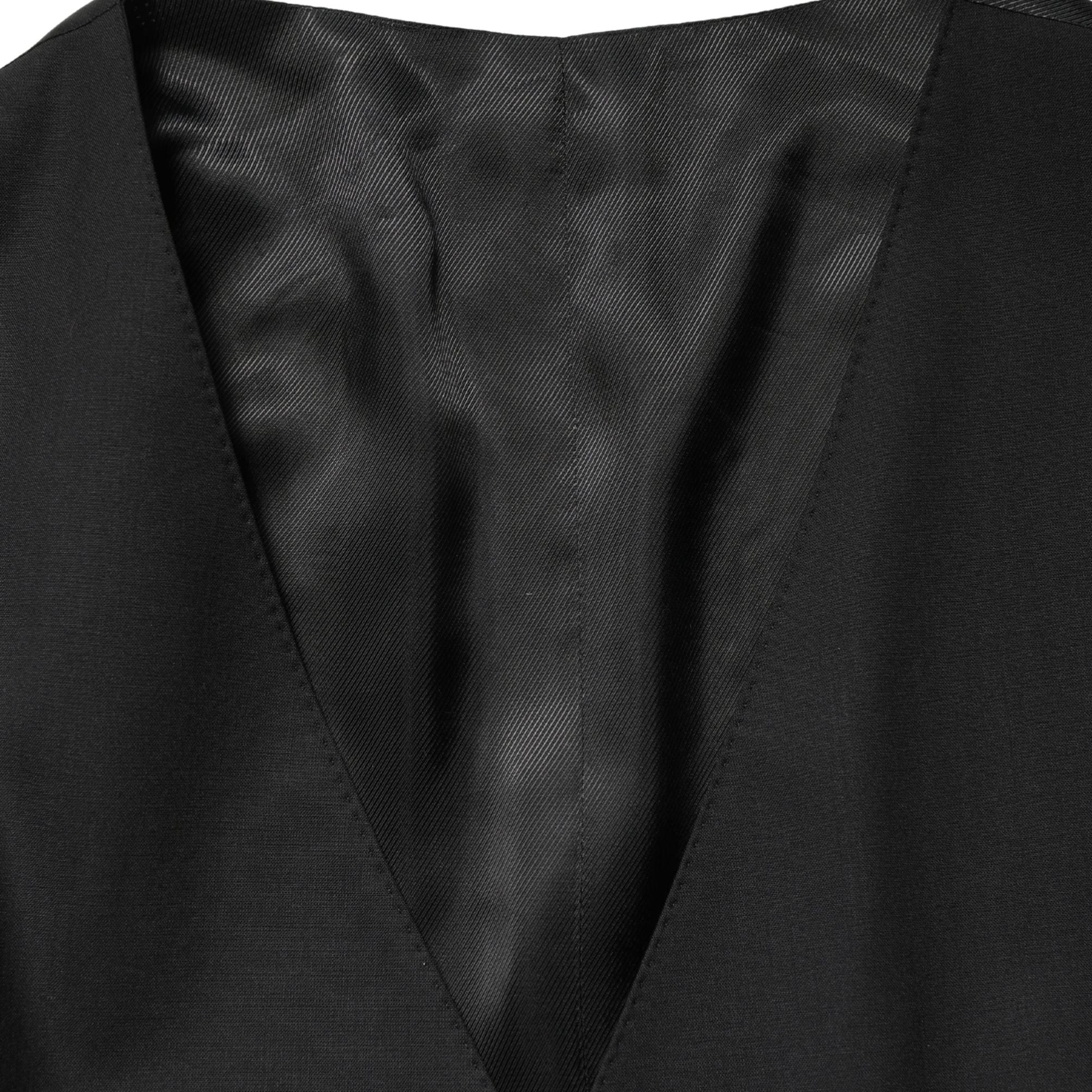 Dolce & Gabbana Black Wool Single Breasted Waistcoat Vest