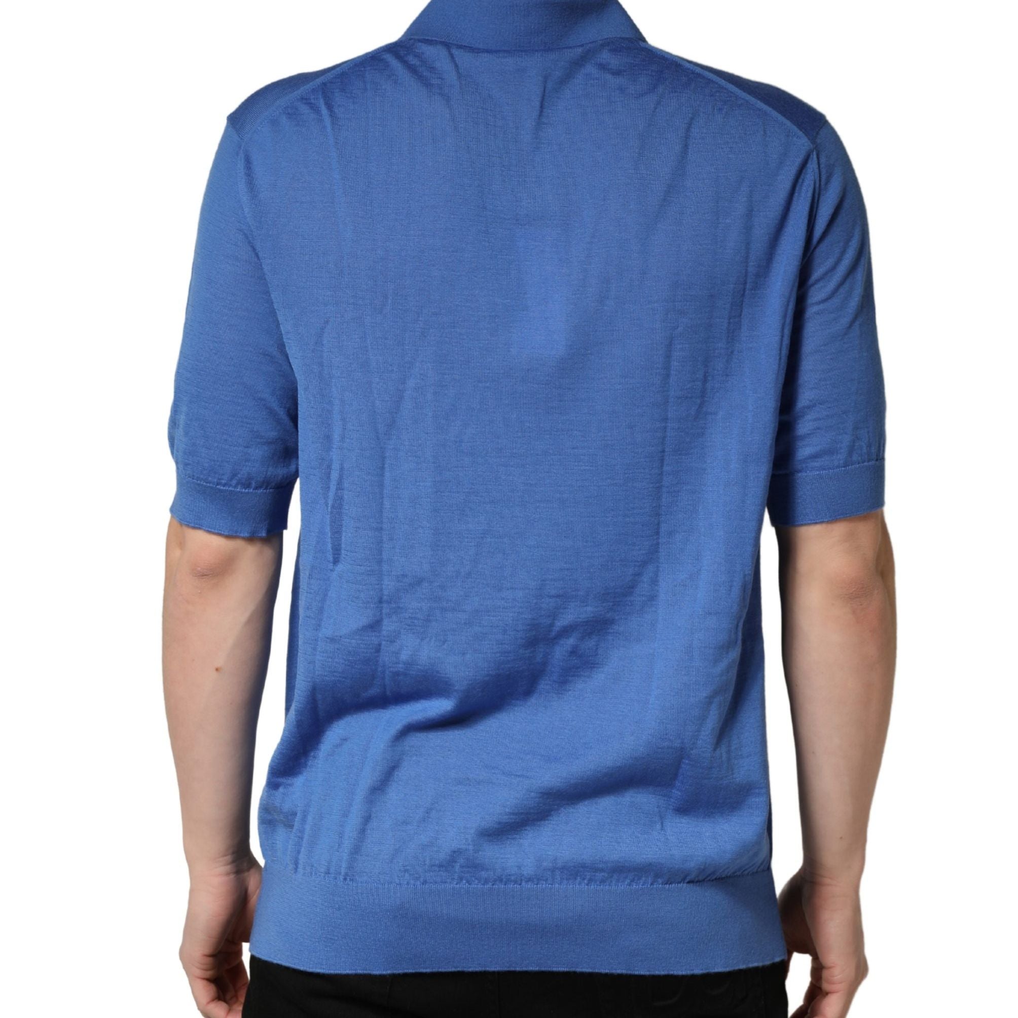 Dolce & Gabbana Blue Cashmere Short Sleeves Polo  T-shirt