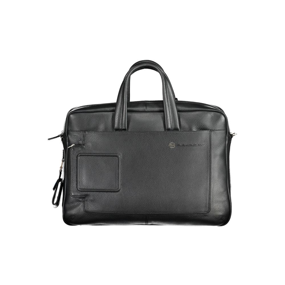 Piquadro Nero Leather Men Briefcase