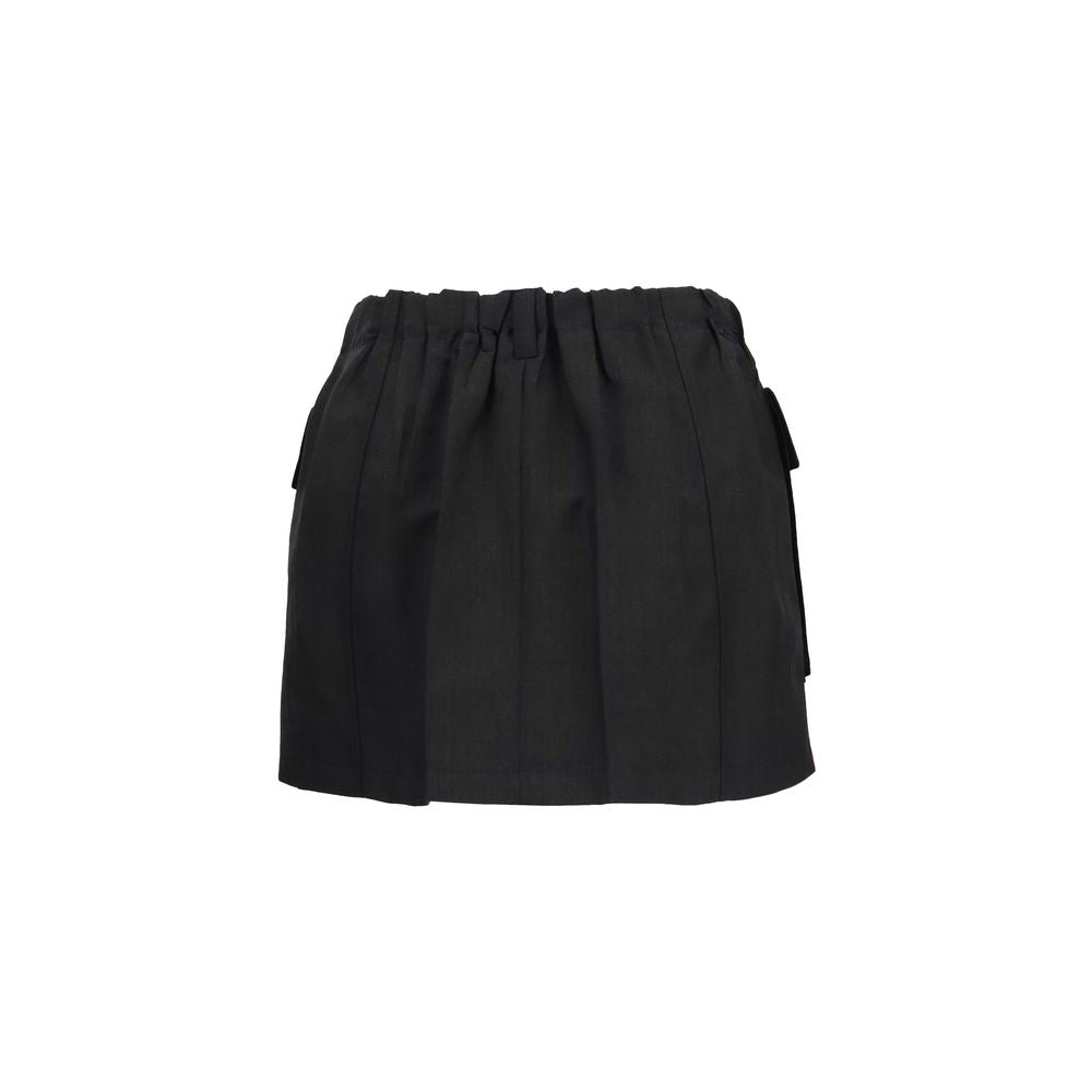 Prada Gray Linen Mini Skirt