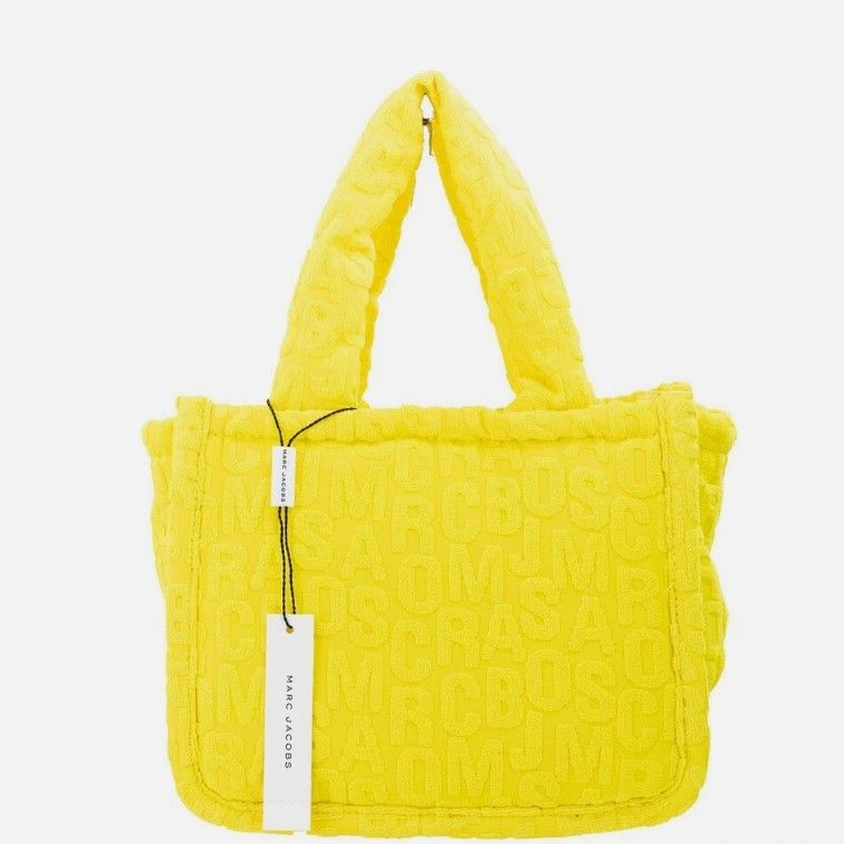 Marc Jacobs The Monogram Terry Tote Small Golden Kiwi Shoulder Bag Purse