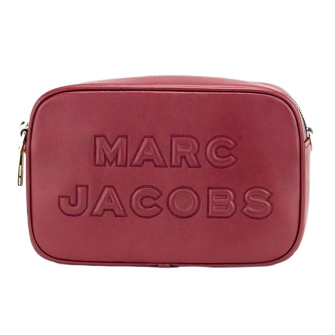 Marc Jacobs Flash Pomegranate Smooth Leather Embossed Camera Crossbody Bag Purse