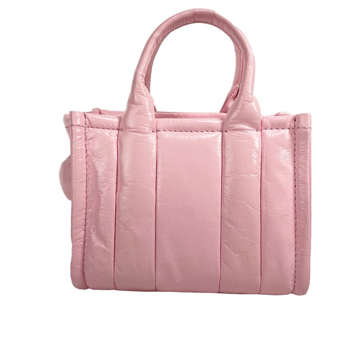 Marc Jacobs The Shiny Crinkle Micro Tote Bubblegum Leather Crossbody