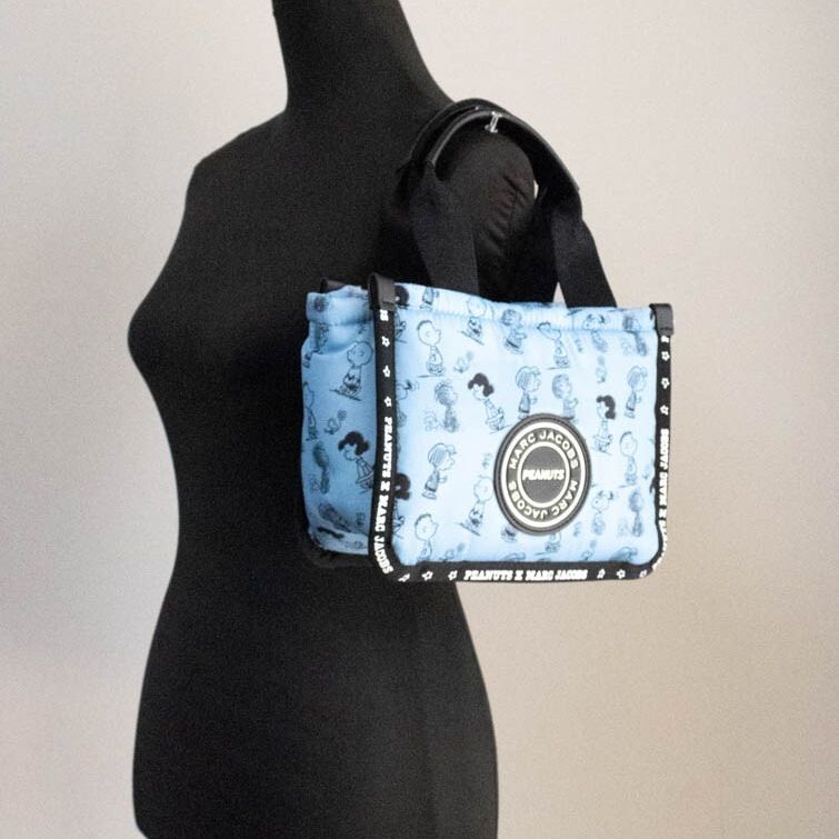 Marc Jacobs X Peanuts Air Blue Mini Puffy Nylon Tote Crossbody Bag Handbag Purse