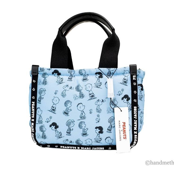 Marc Jacobs X Peanuts Air Blue Mini Puffy Nylon Tote Crossbody Bag Handbag Purse