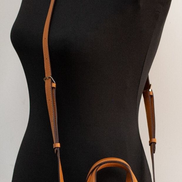 MCM Half Moon Mini Round Top Tote Crossbody Bag