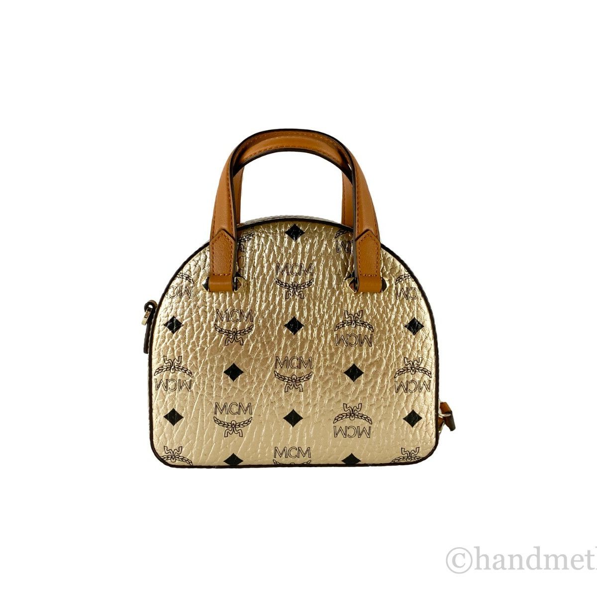MCM Half Moon Mini Round Top Tote Crossbody Bag