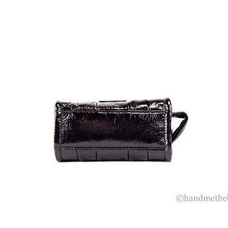 Marc Jacobs The Shiny Crinkle Micro Tote Black Leather Crossbody Bag Handbag