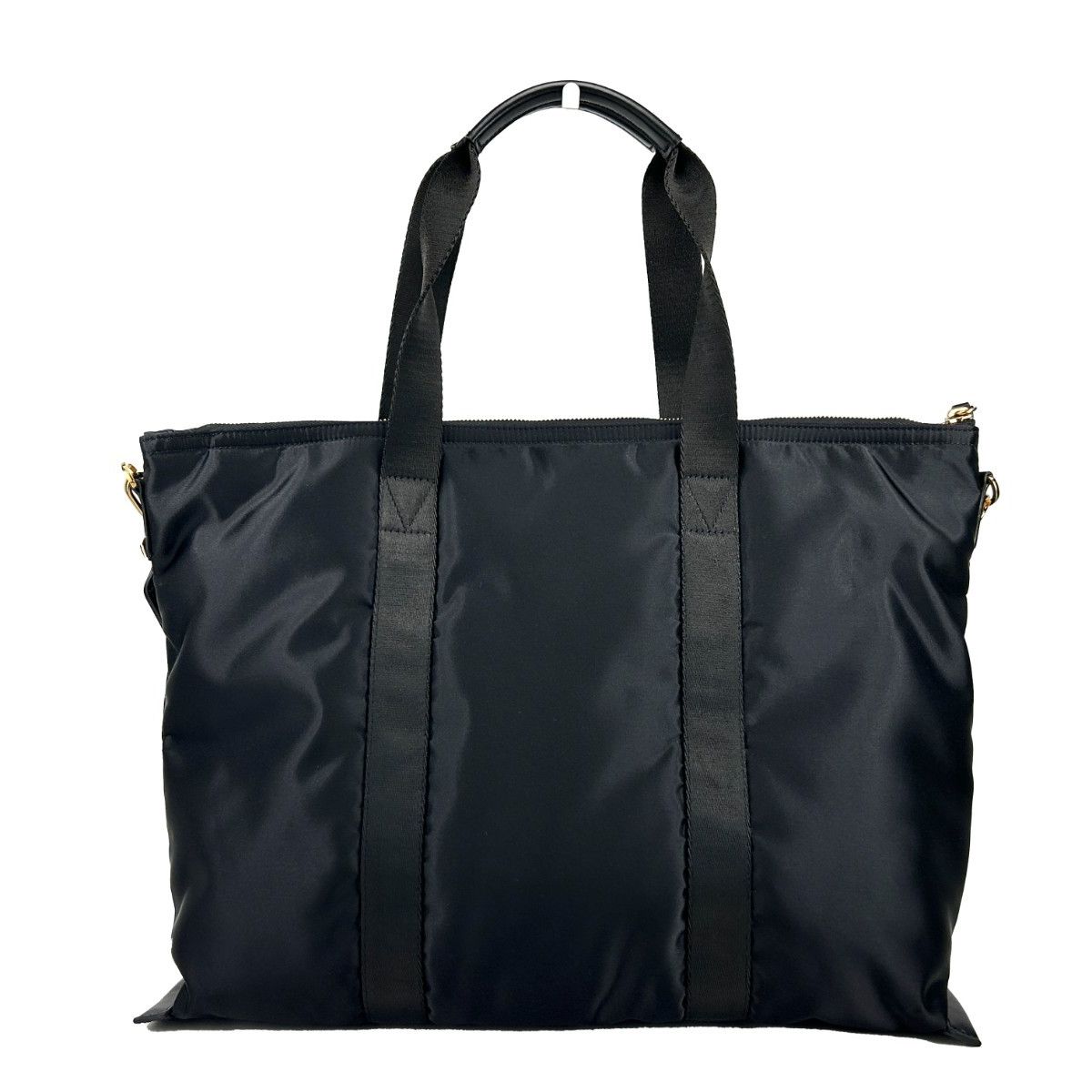 Versace Black Nylon Fabric La Medusa Shoulder Tote Bag